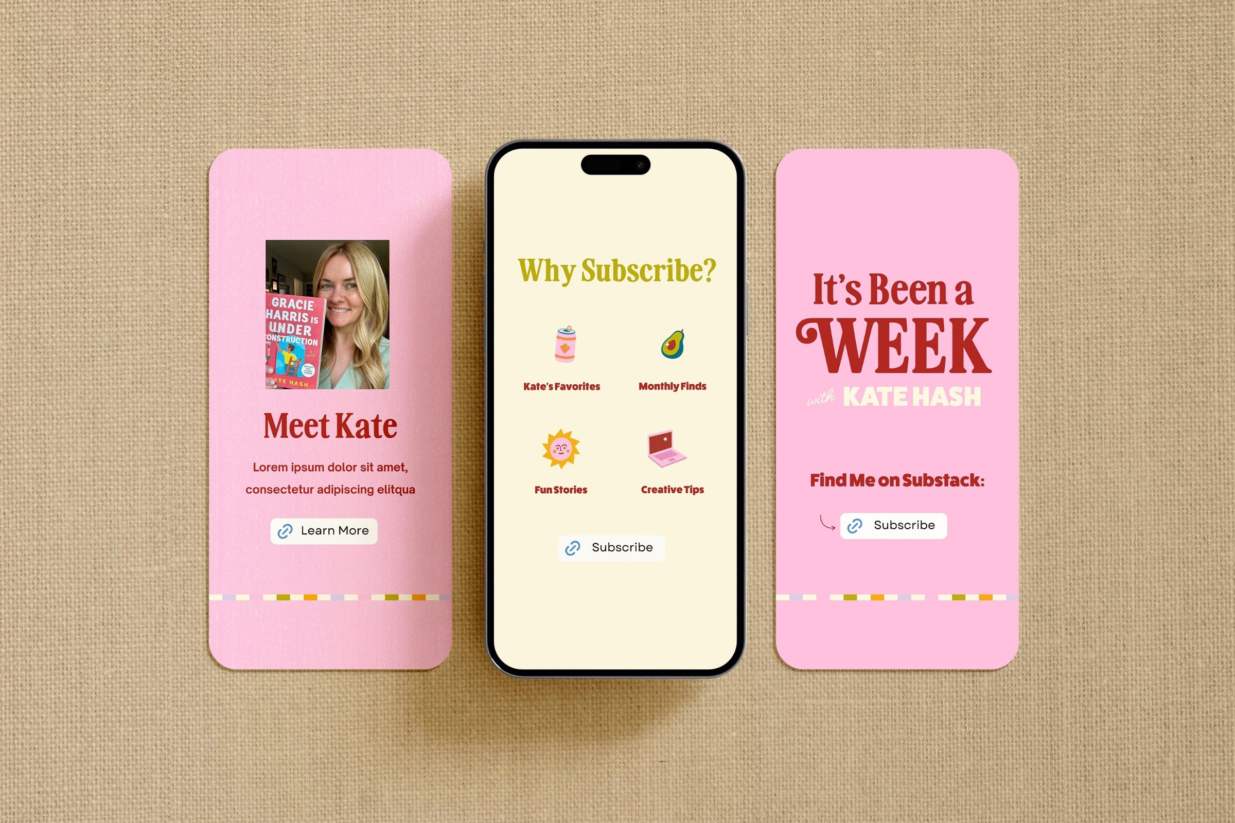 Kate Hash Author and Substack Branding — Daisy Creative Co.