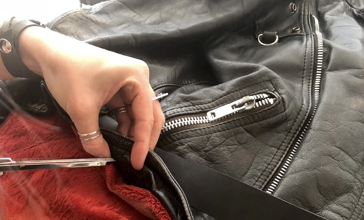 how to replace a zipper on a leather jacket