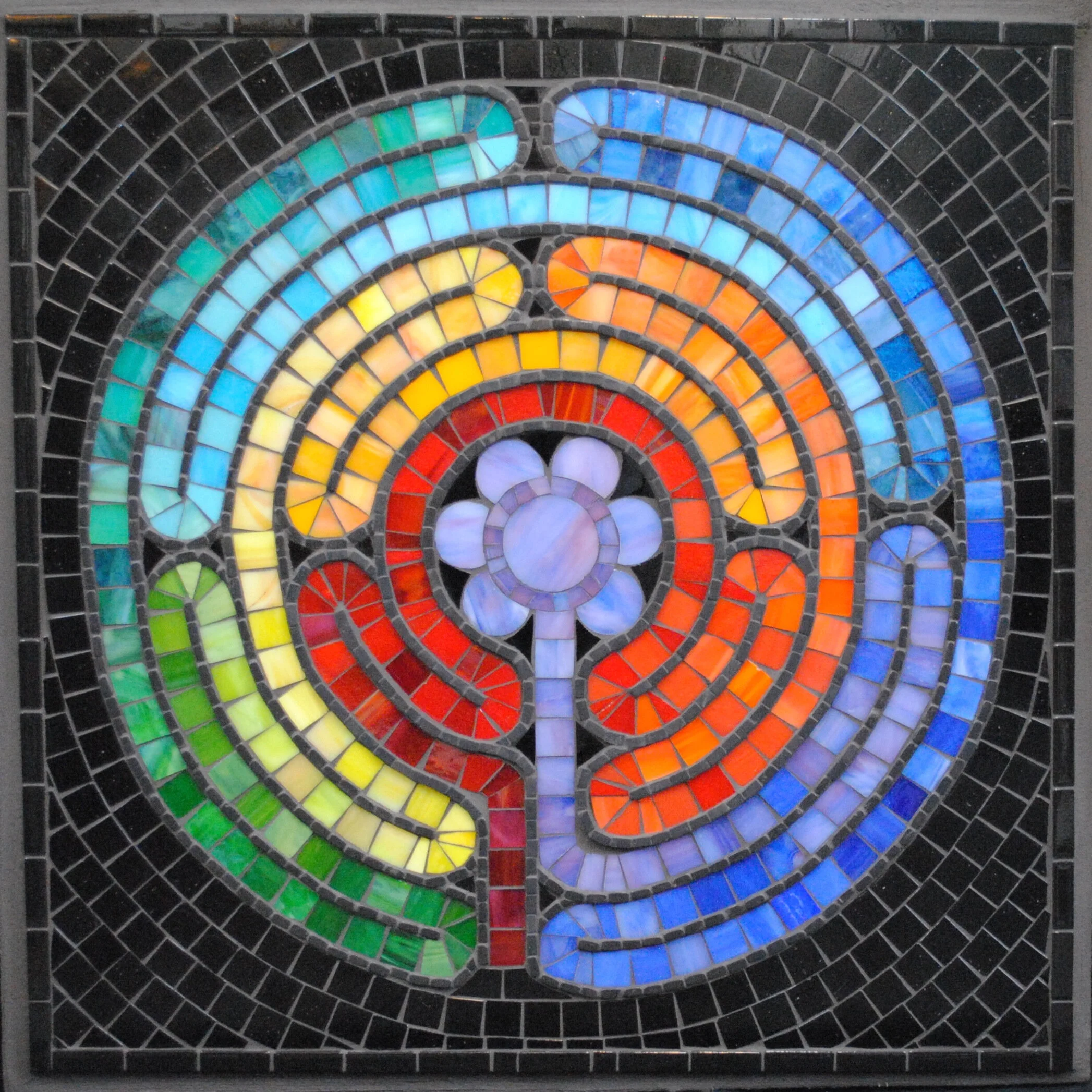Meditation #1 glass mosaic labyrinth art Chartres cathedral