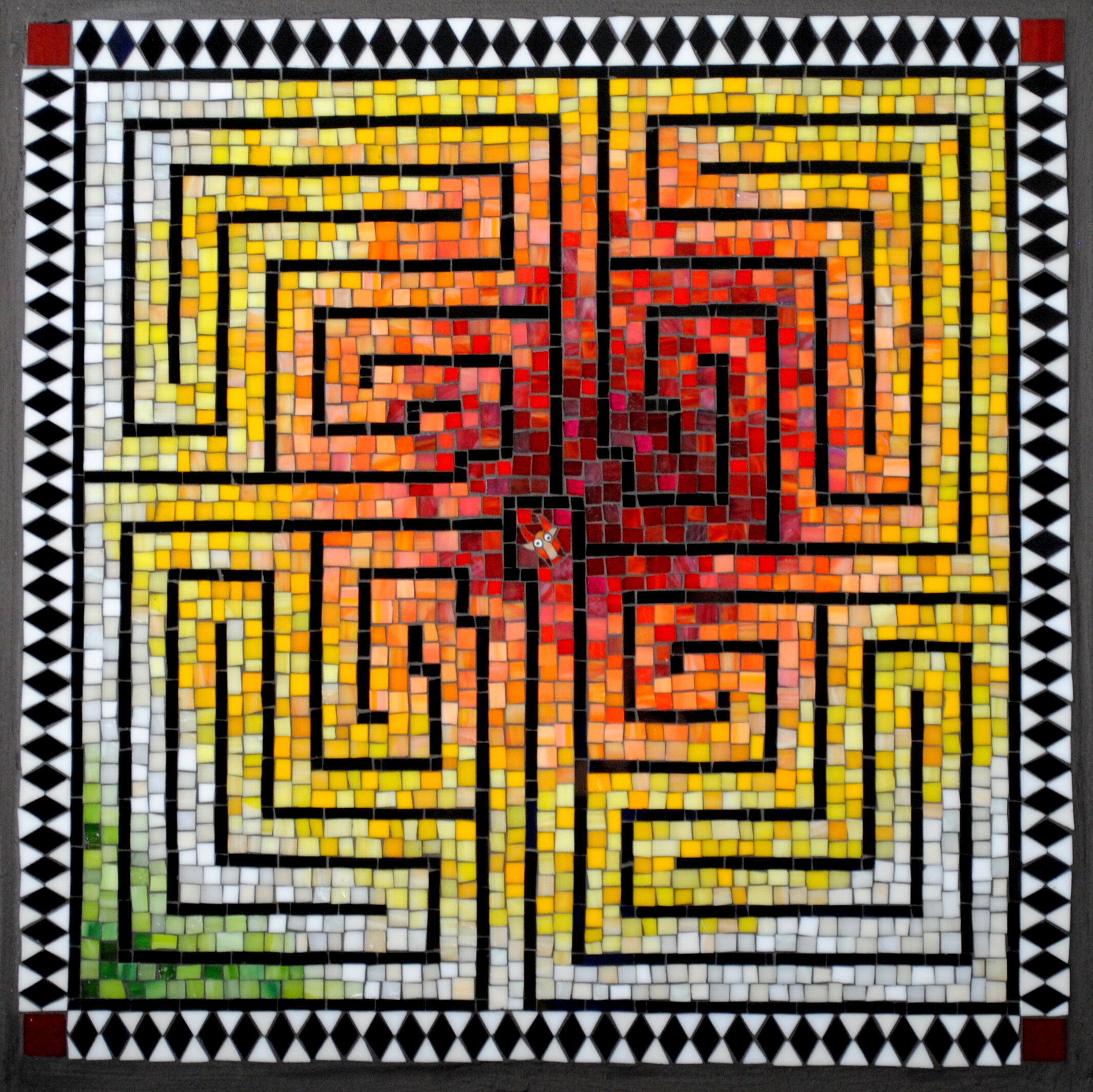Minotaur's Meditation Knossos labyrinth mosaic art