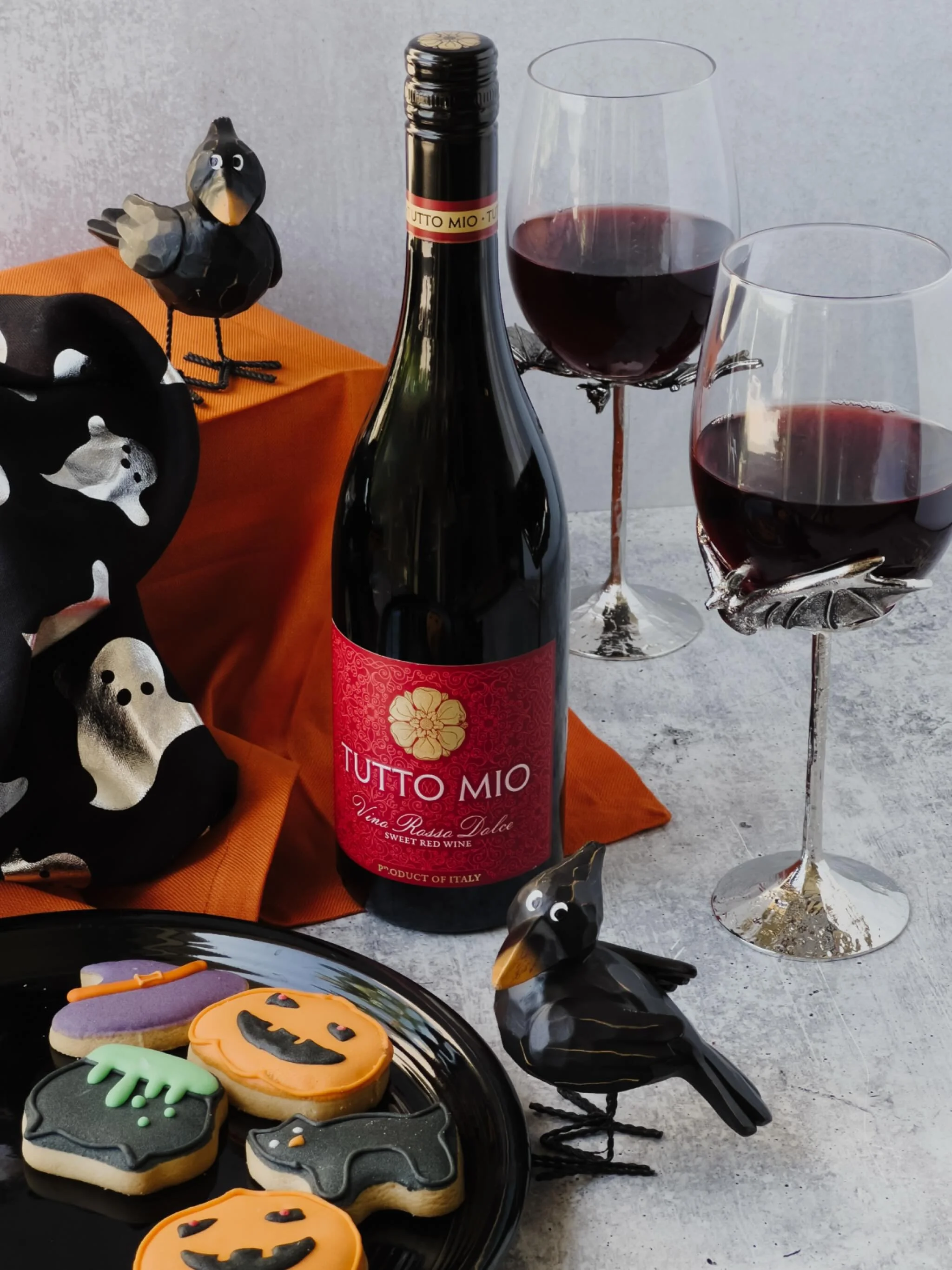 A little sweet, a little spooky, and just the right pour of mischief.🐦&zwj;⬛🎃👻
Because Halloween isn&rsquo;t just for costumes &mdash; it&rsquo;s for cozy nights, good wine, and desserts that cast their own kind of spell. 🕯️

Happy Halloween 🍷

