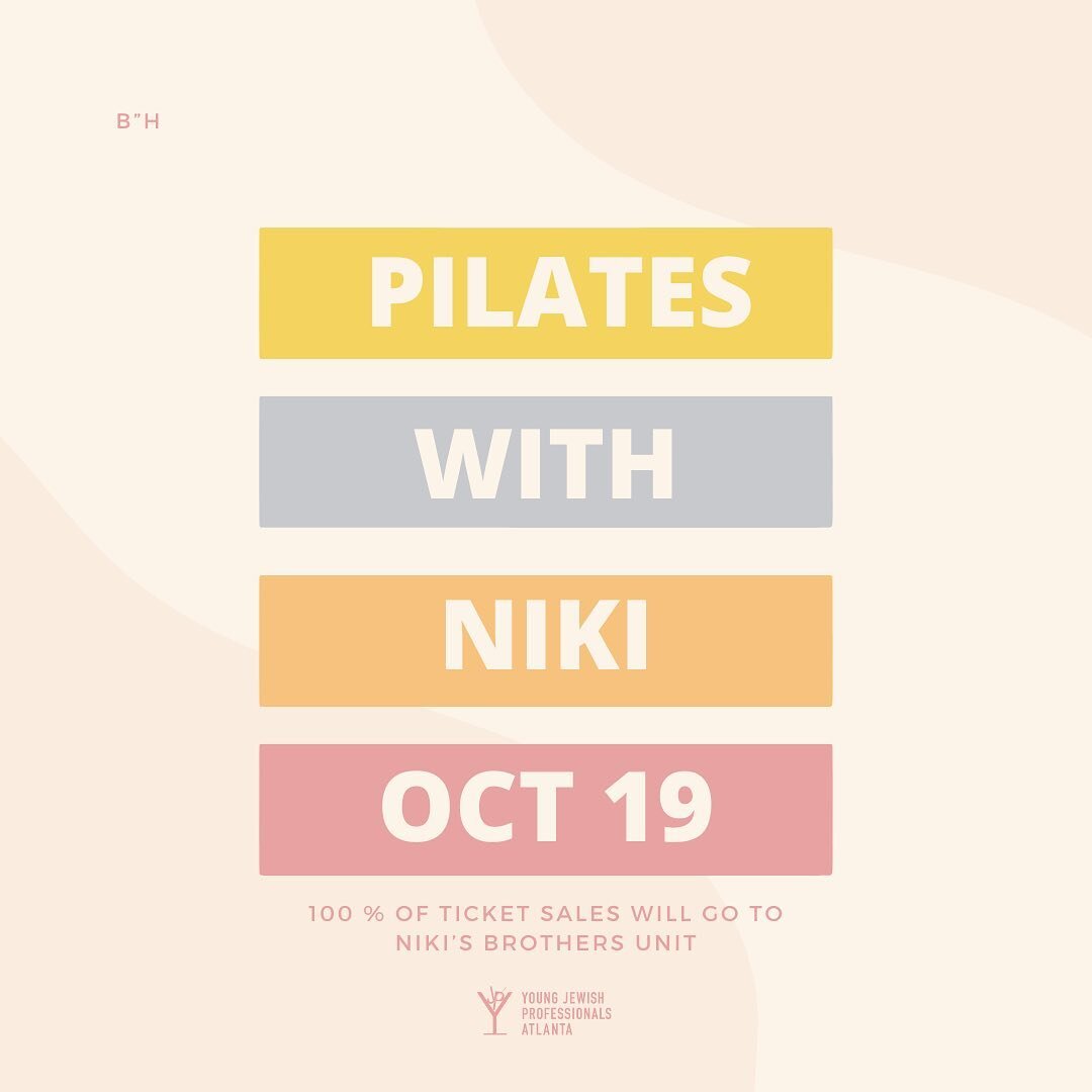 Join us for a Cheshvan New Moon Circle event, where we will come together with YJP women for a delightful evening of Pilates led by the talented Niki Henzel. Niki is an experienced Pilates instructor at The Daily Pilates studio. 

All ticket proceeds