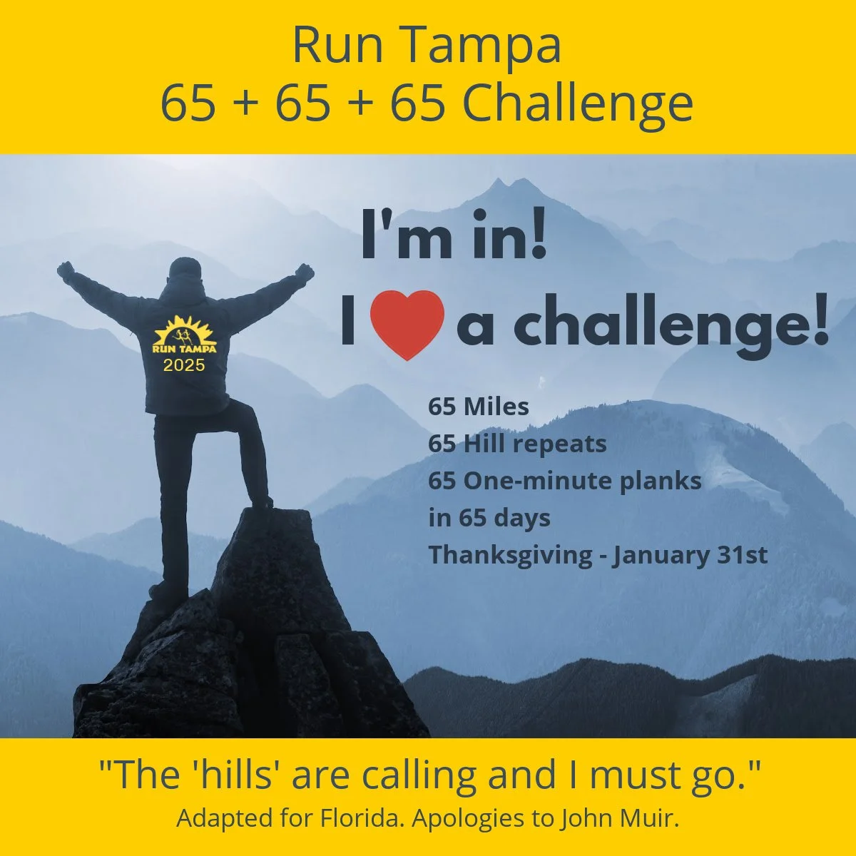 Run Tampa 65 + 65 + 65 Challenge