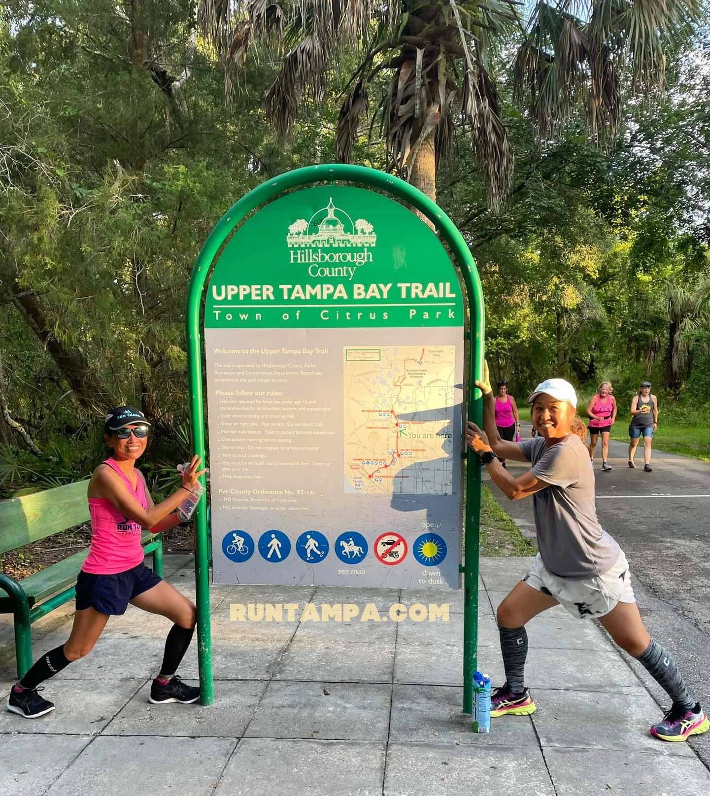 Trail marker with map at Ehrlich Road Trail Head of Upper Tampa Bay Trail