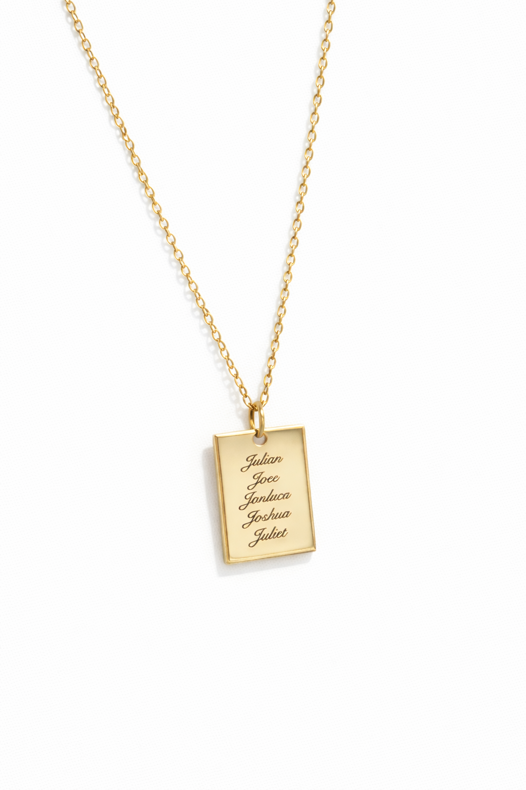 Engraved Rectangle Necklace