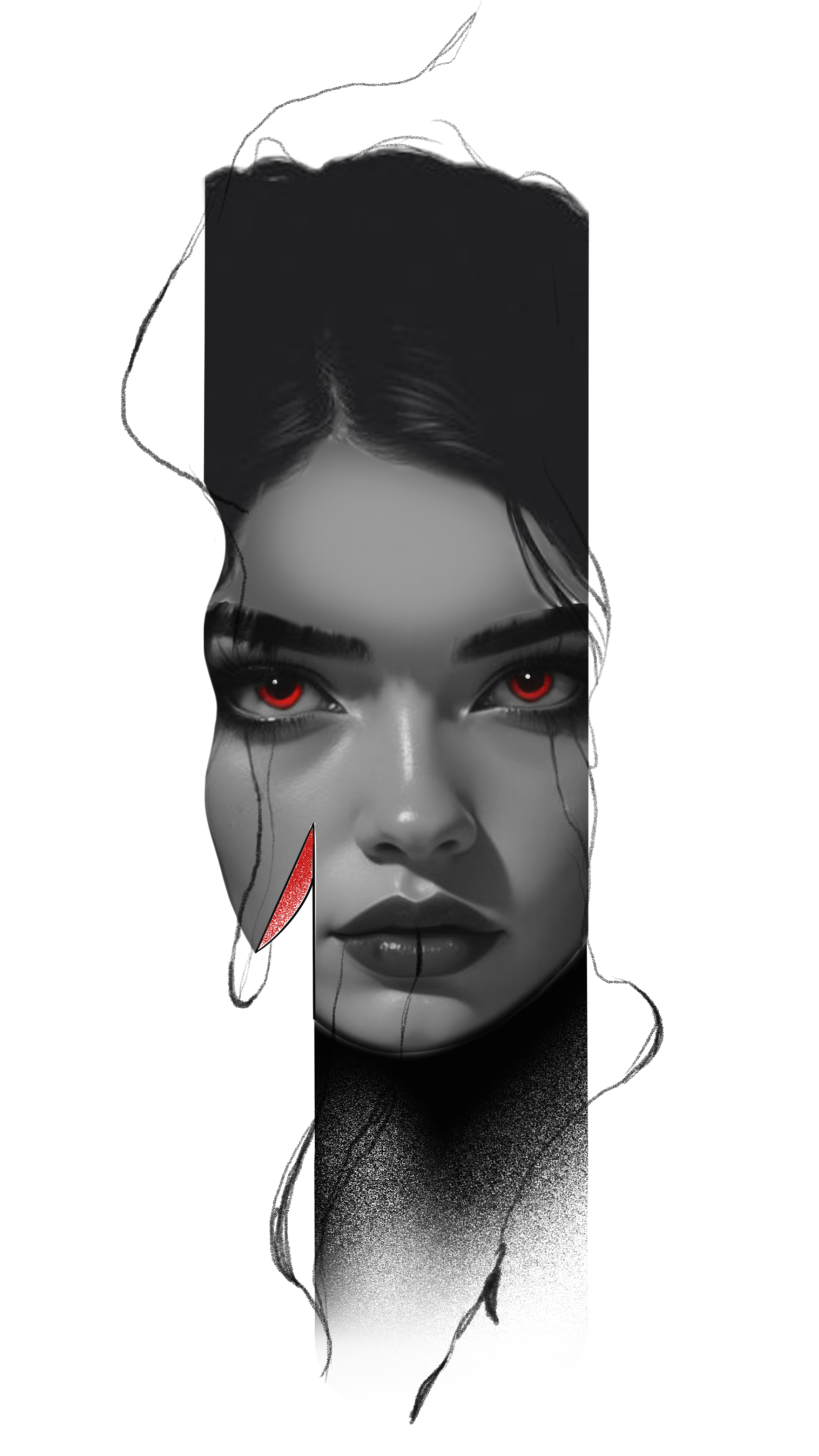 Fine line black and grey realism portrait, figural tattoo, Brian Parrillo, Ethereal Tattoo Gallery, Durham