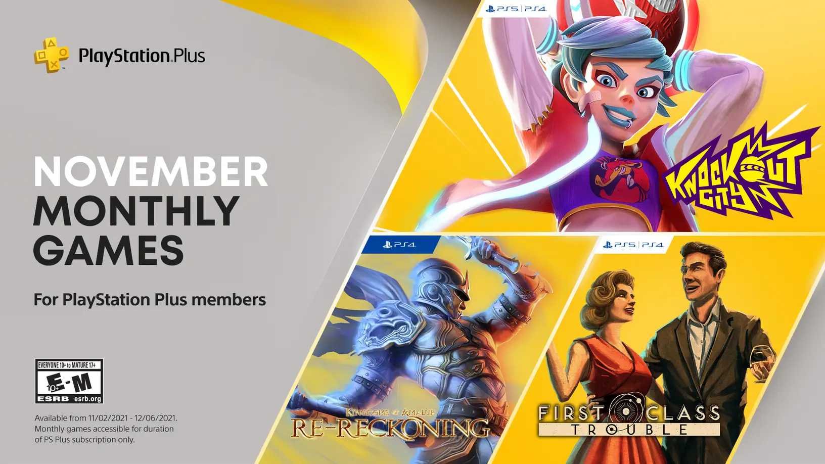 PlayStation Plus Monthly Games lineup for November 2022 announced