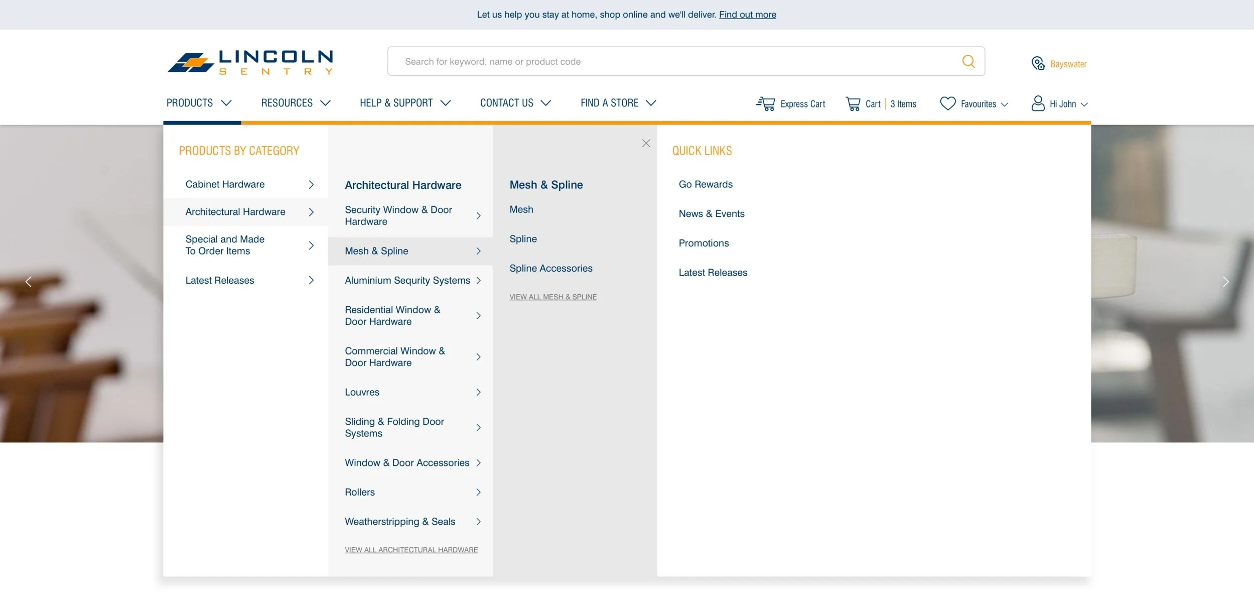 For primary navigation a Mega-menu was proposed - This which was constrained by the current information architecture. This menu allows space for sub-categories that are 6 deep. It allows the user to scan categories  easily through shading in what th…