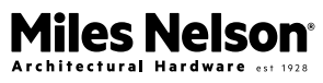 Miles Nelson Architectural Hardware logo with company name and establishment year 1928.