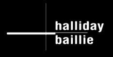 Text image with the words 'hallday' and 'baillie' separated by a horizontal line