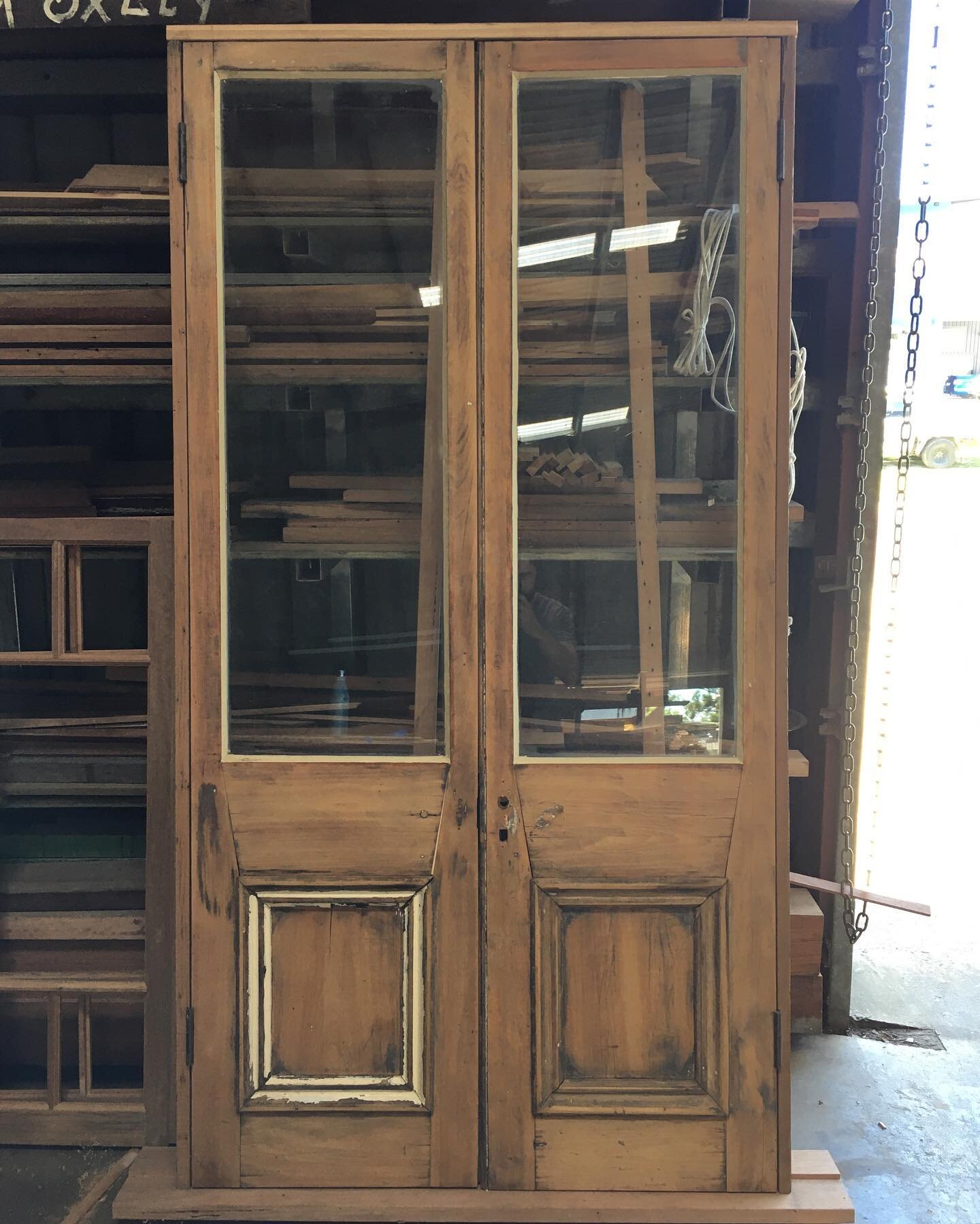 A beautiful set of French doors from the late 1800&rsquo;s supplied and glazed by @northcoastrecycled, hung and framed by @wooden.revival in local recycled hardwood jambs and sill. #recycledhardwood #handmade #mullumbimby #recycledtimberjoinery #recy