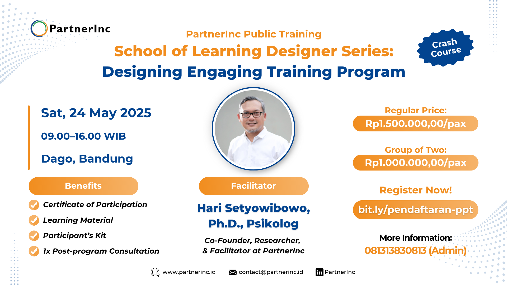 PartnerInc Public Training-Crash Course SoLD: Designing Engaging Training Program
