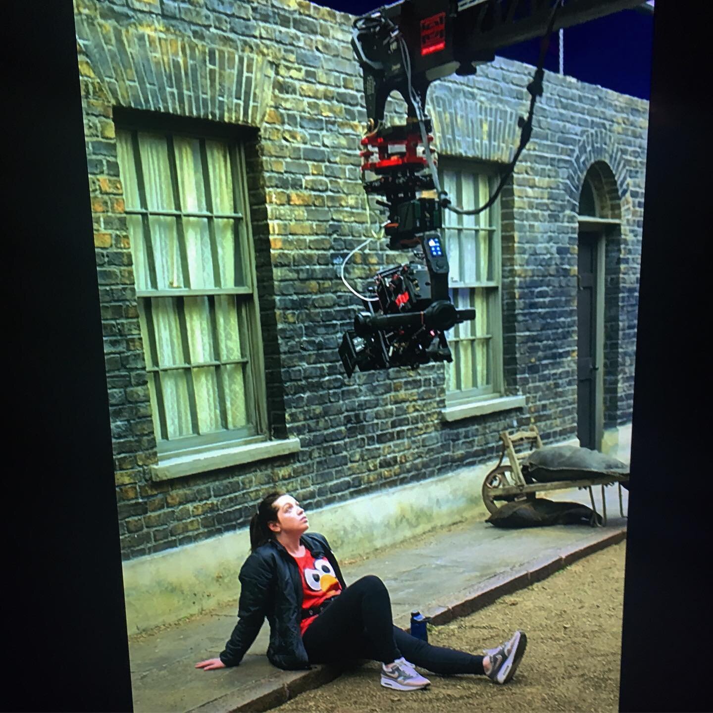 The Aeronauts is now out in cinemas! 🎈🎉🙌 And here is one of my favourite behind the scenes photo of me: sat on a street, lining up a shot, in an Elmo t-shirt.