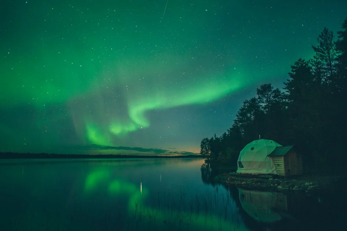 The Northern lights in Lapland, Finland