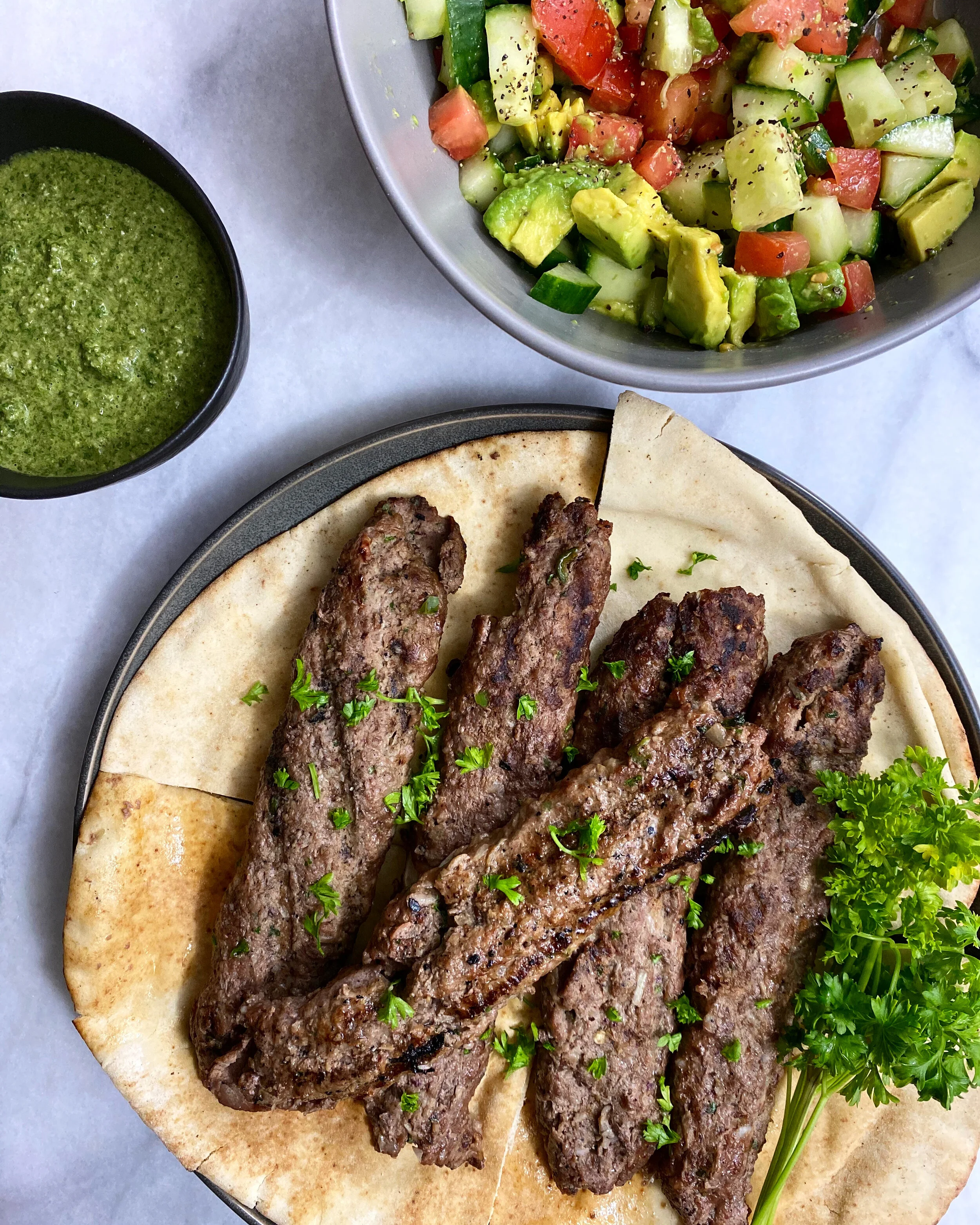 BEEF KOOBIDEH &amp; SHIRAZI SALAD