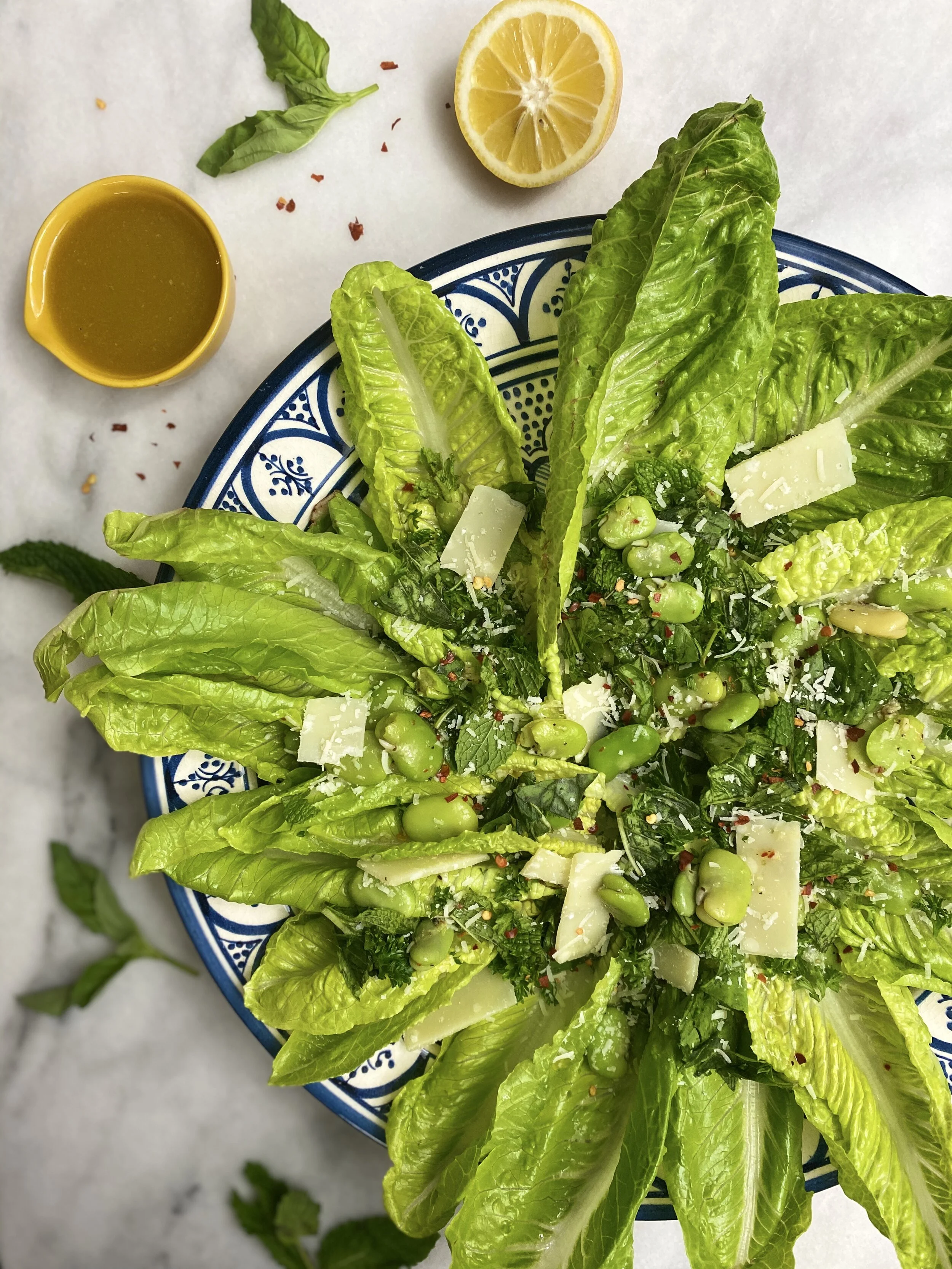 FAVA BEAN, MINT &amp; PARMESAN SALAD