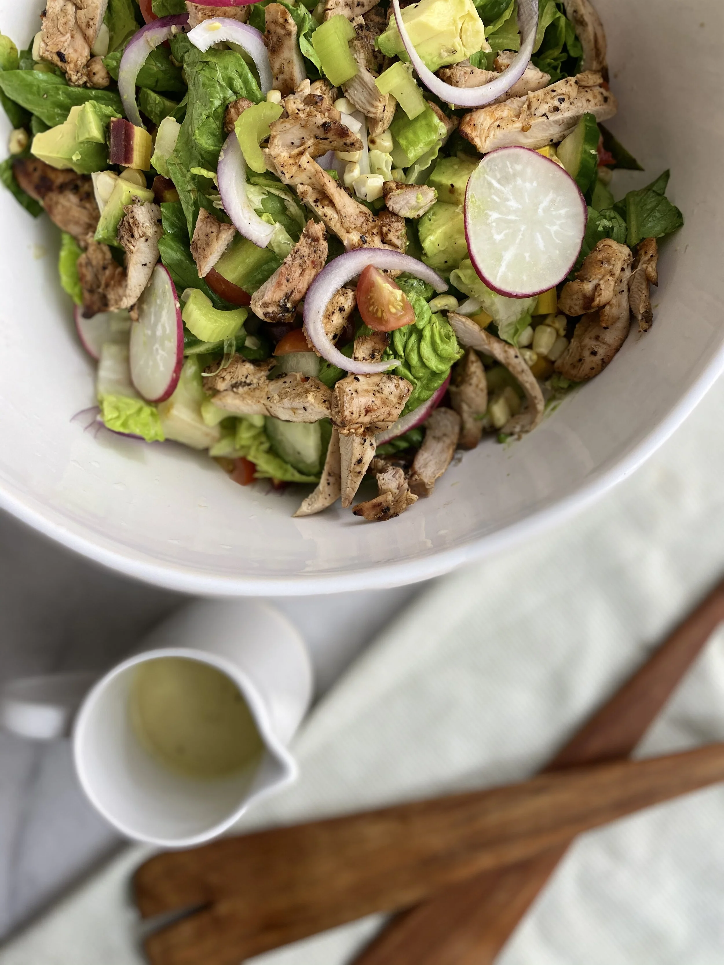 PERI PERI CHICKEN SALAD AND CHAMPAGNE VINEGAR DRESSING