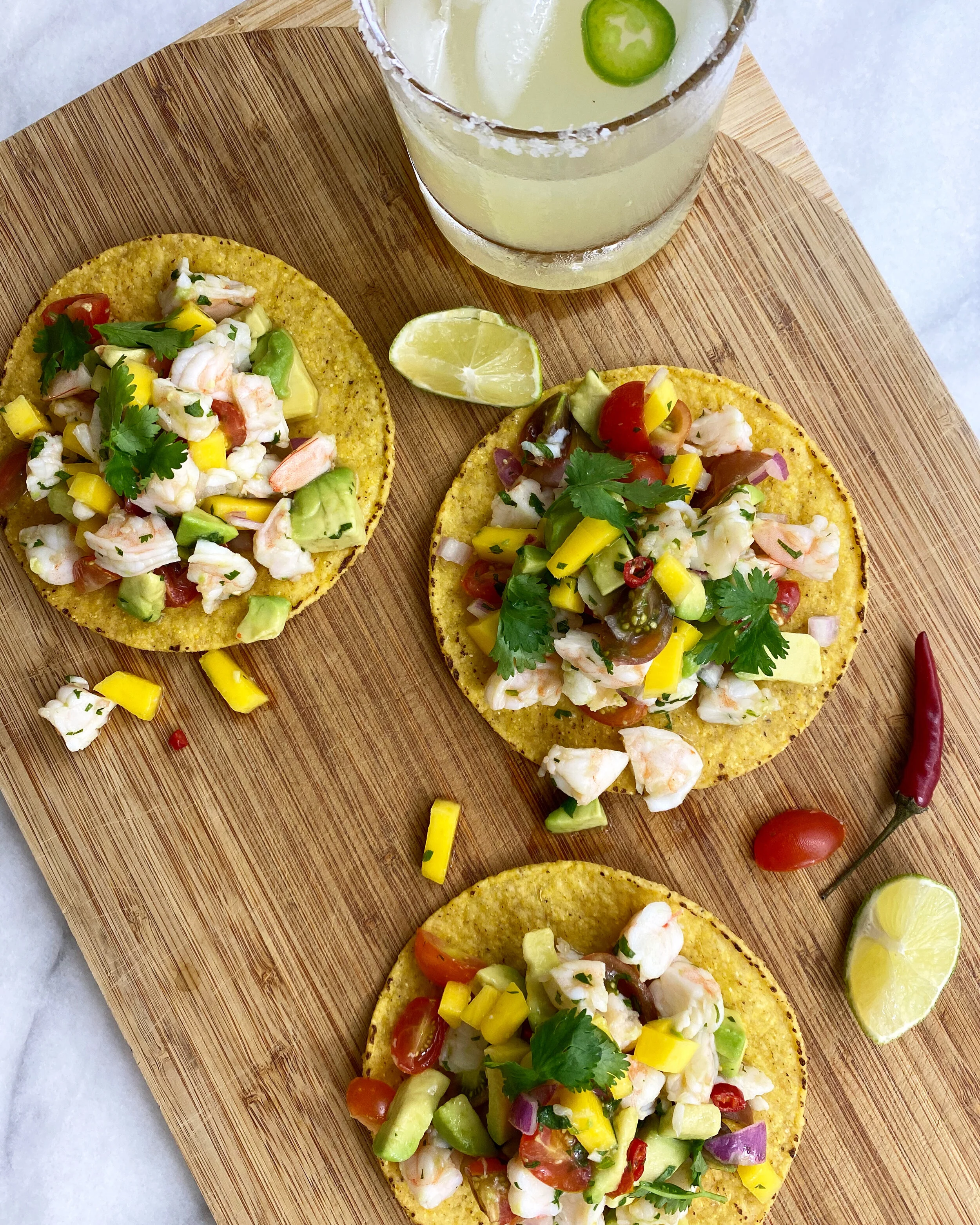 SHRIMP CEVICHE TOSTADAS