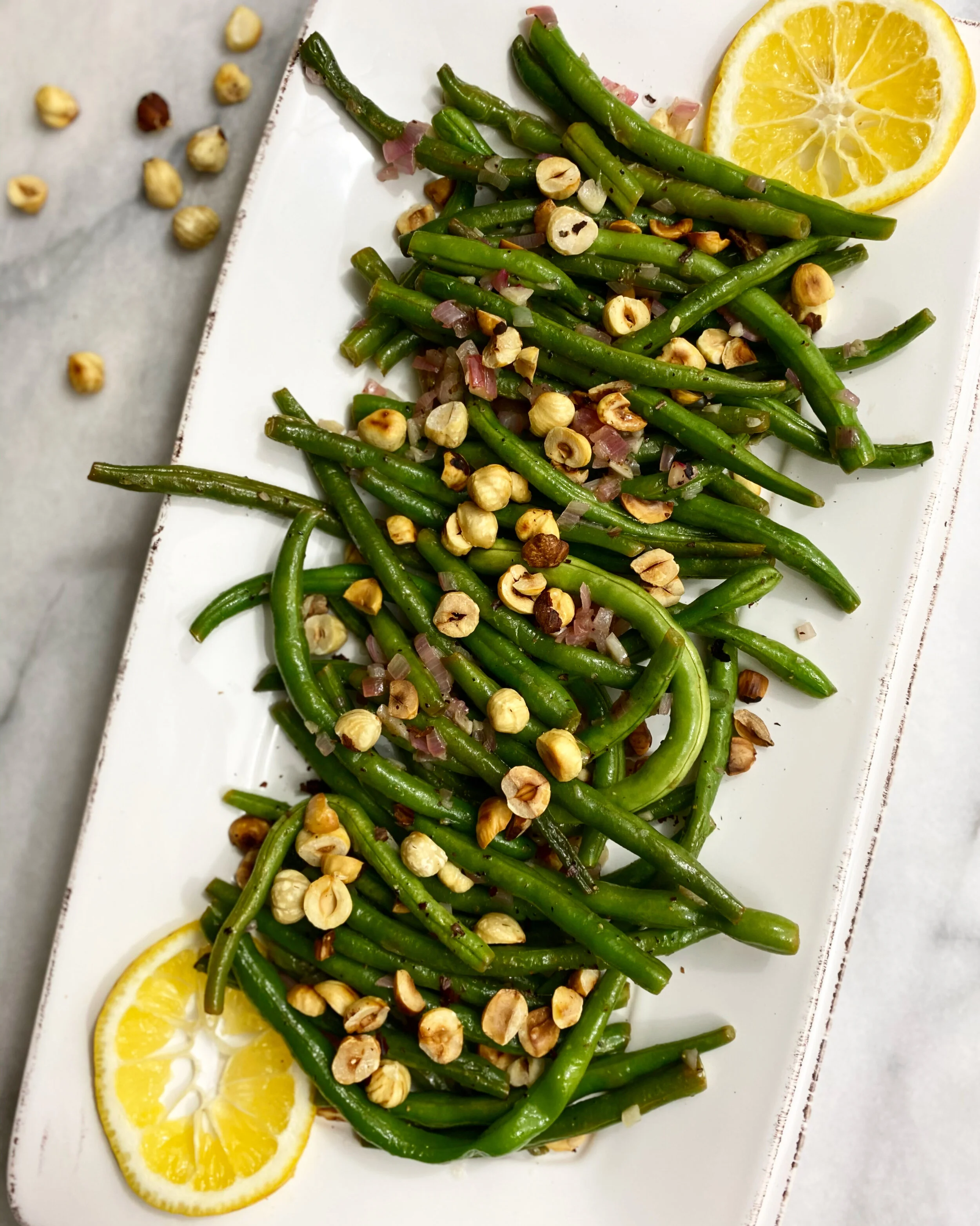 STRING BEANS &amp; TOASTED HAZELNUTS