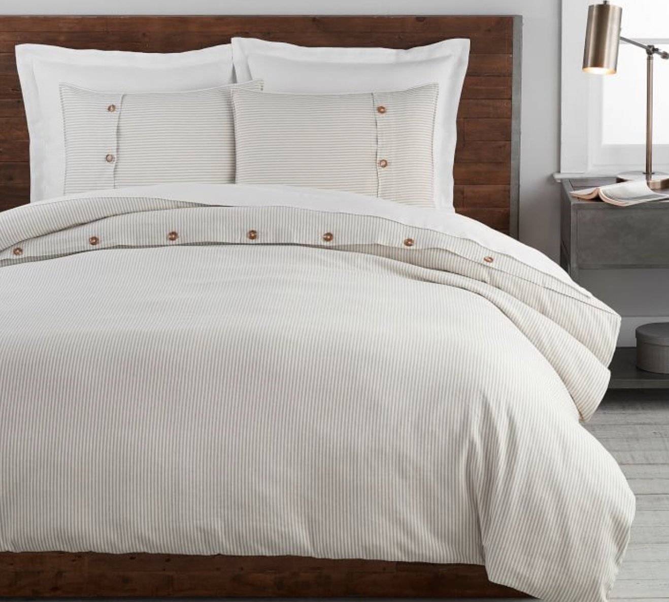Wheaton Striped Linen/Cotton Duvet Cover &amp; Shams