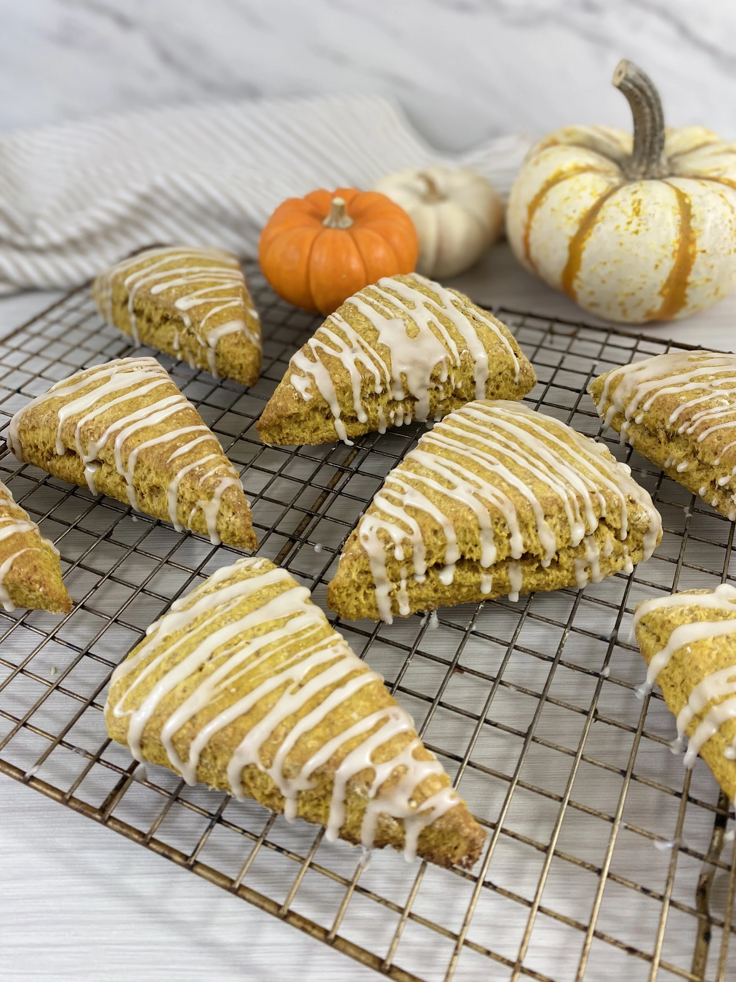 PUMPKIN SCONES WITH MAPLE GLAZE 