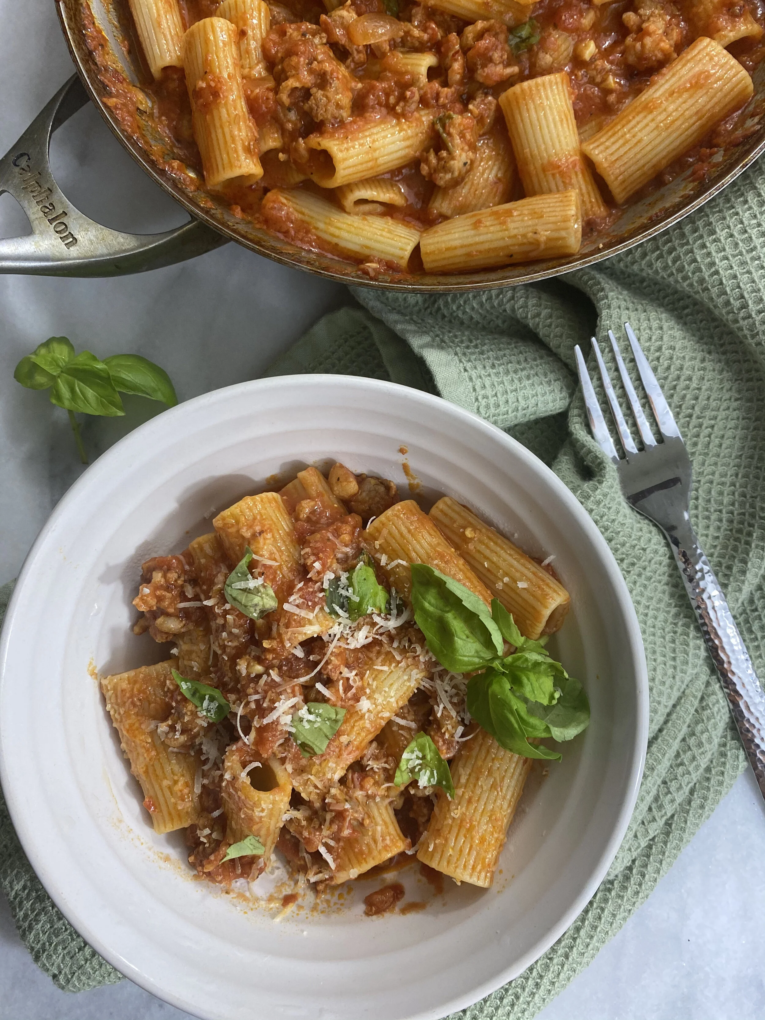SPICY PORK SAUSAGE RIGATONI VODKA