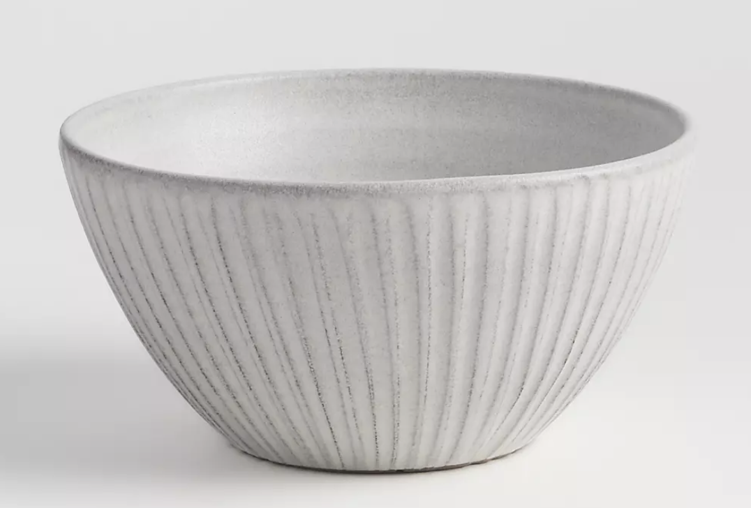 Lilou Medium Matte White Ridged Bowl