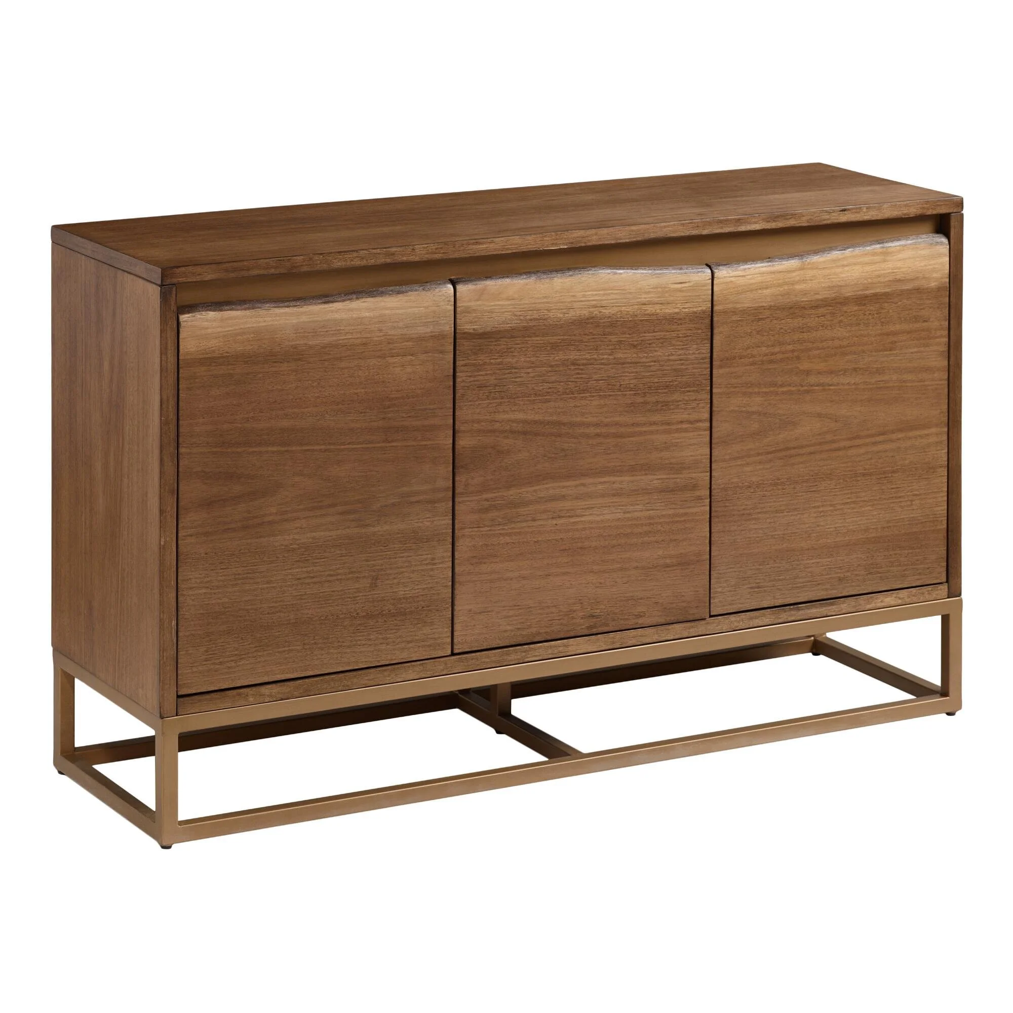 Live Edge Wood And Gold Metal Sloan Sideboard