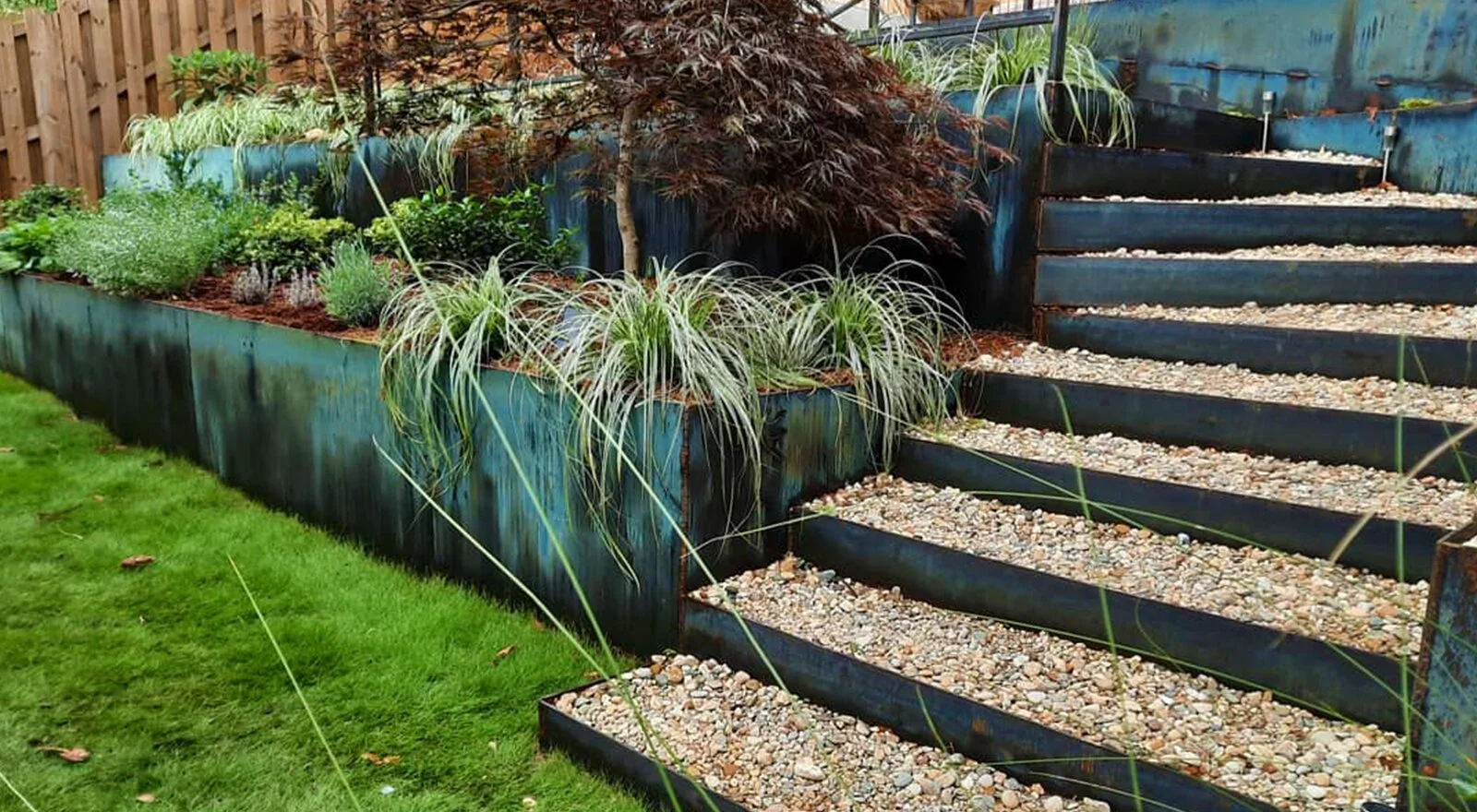 weathering corten steel retaining wall