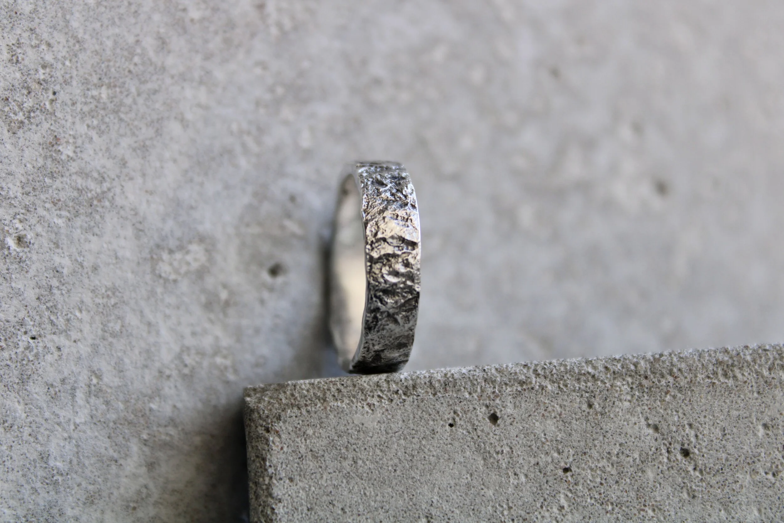 rock textured ring