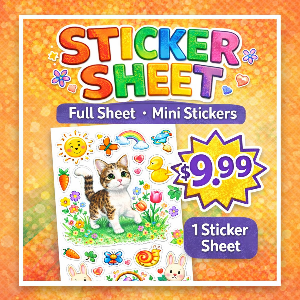1 Custom Sticker Sheet (STYLES SELECTED AT CHECKOUT)