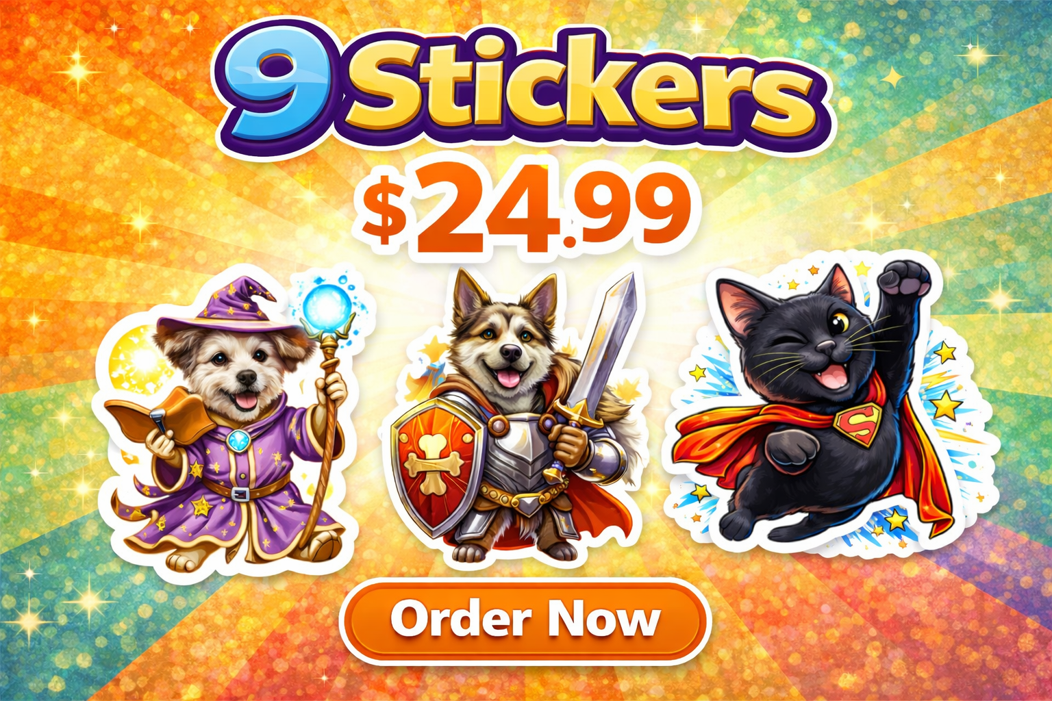 9 Custom Stickers (STYLES SELECTED AT CHECKOUT)