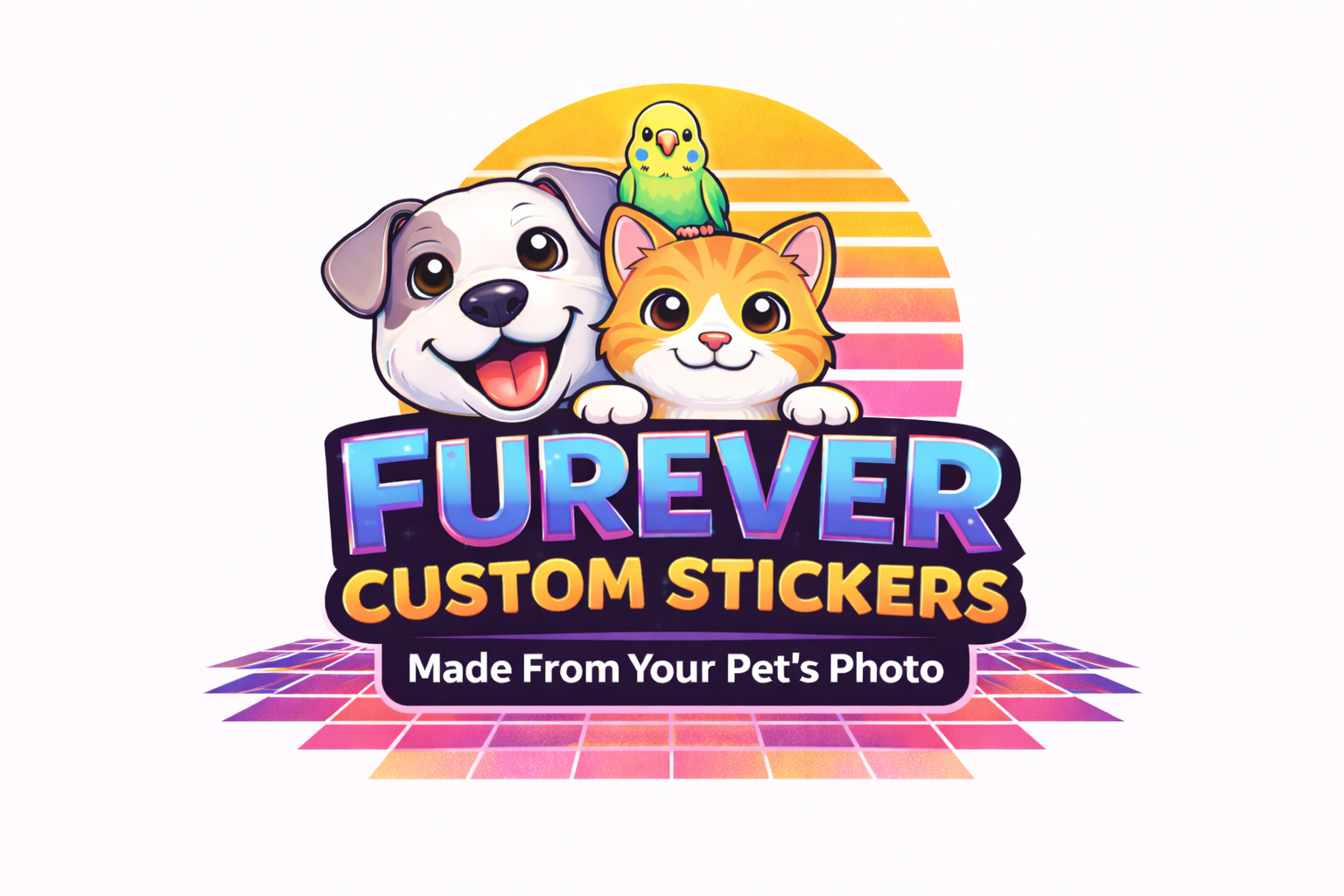 1 Sheet (3 Custom Stickers)