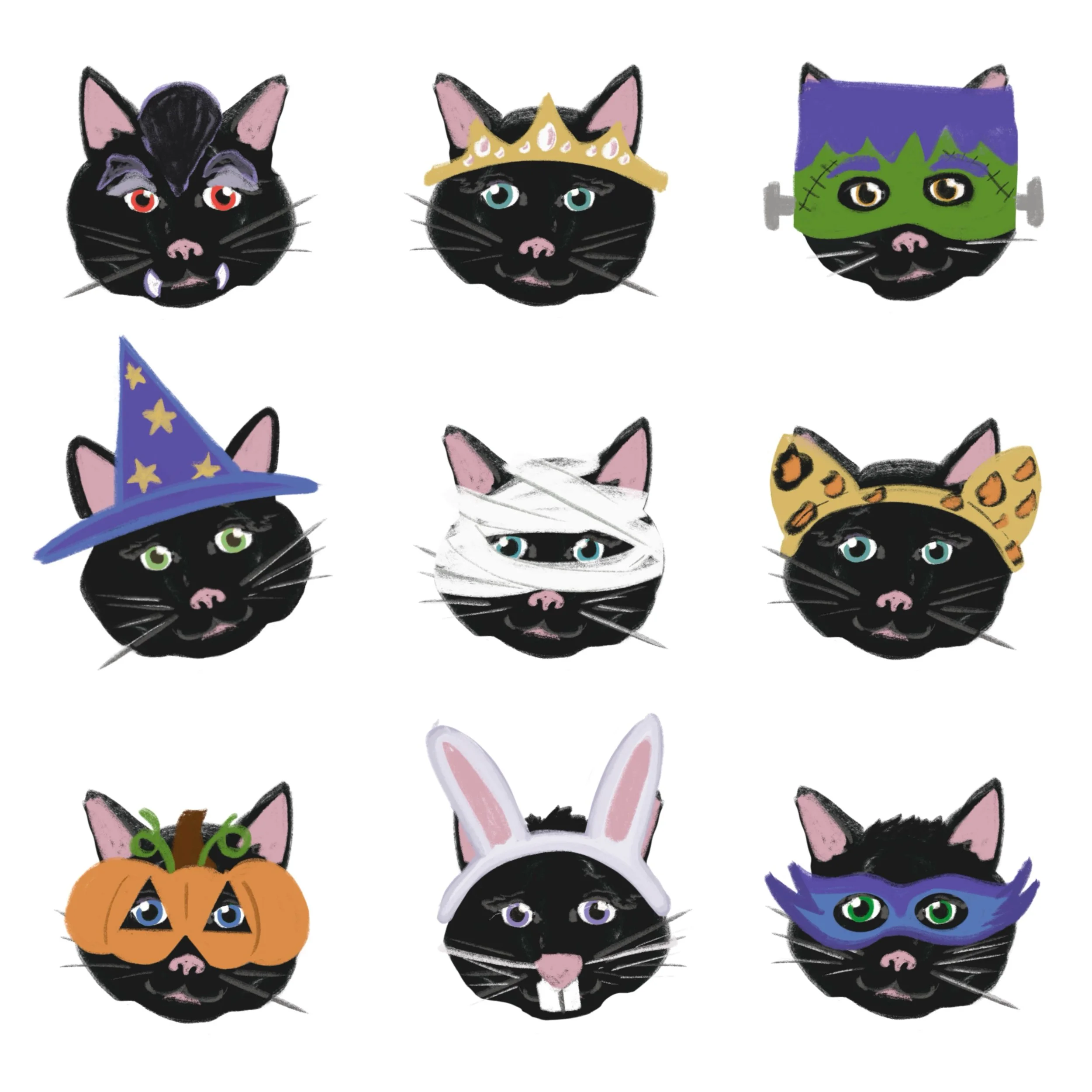 Jane is VERY into black cats these days and was surprised (/concerned) that the neighborhood pet costume parade didn&rsquo;t include any kitty cats&hellip; so we made our own 🐈&zwj;⬛ Nine Lives on Halloween Night 🐈&zwj;⬛