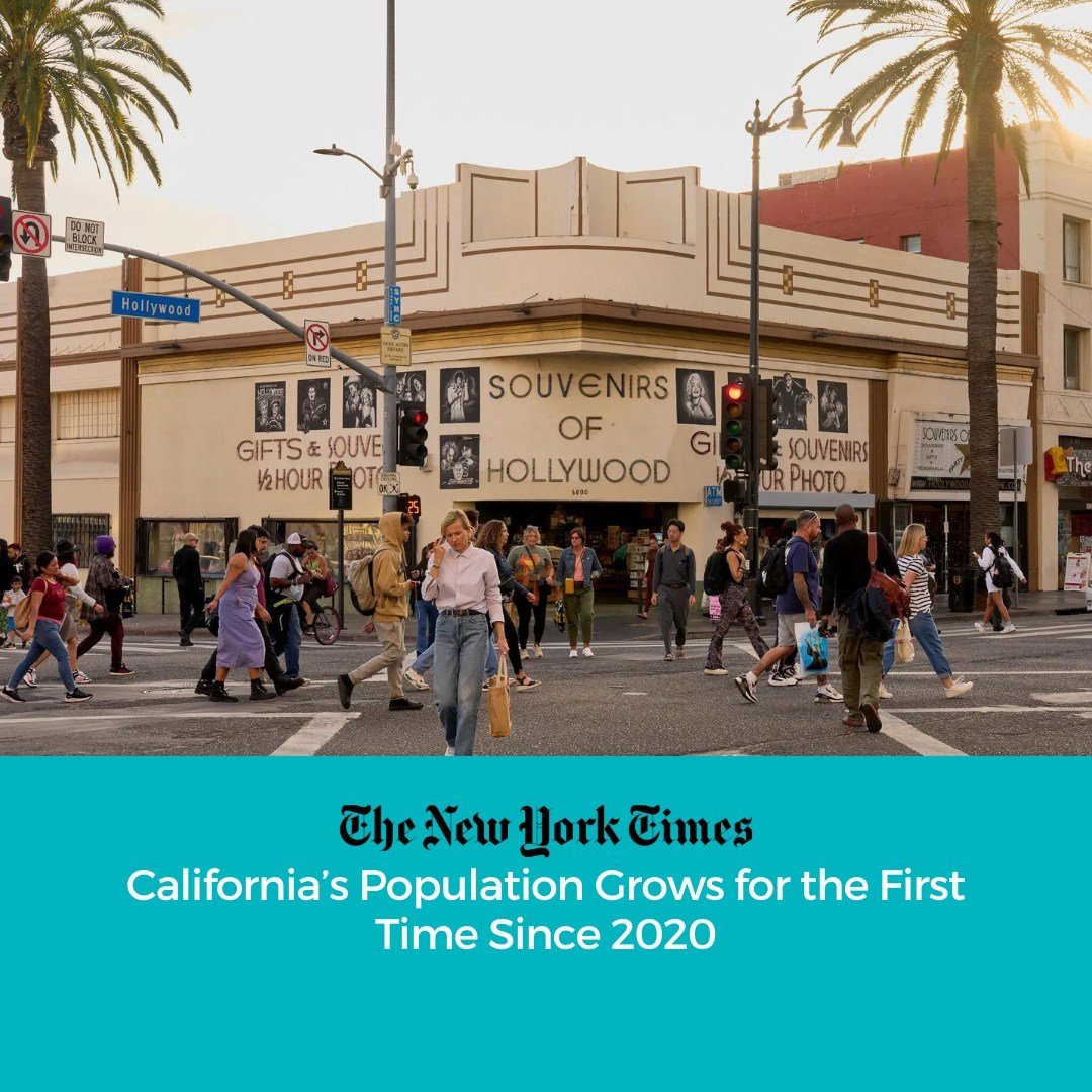 New York Times shares that California's population surged by 67,000 in the past year, with growth primarily in the Bay Area, Central Valley, and Inland Empire. Accompanying this rise were substantial housing gains, including 21,000+ units in Los Ange