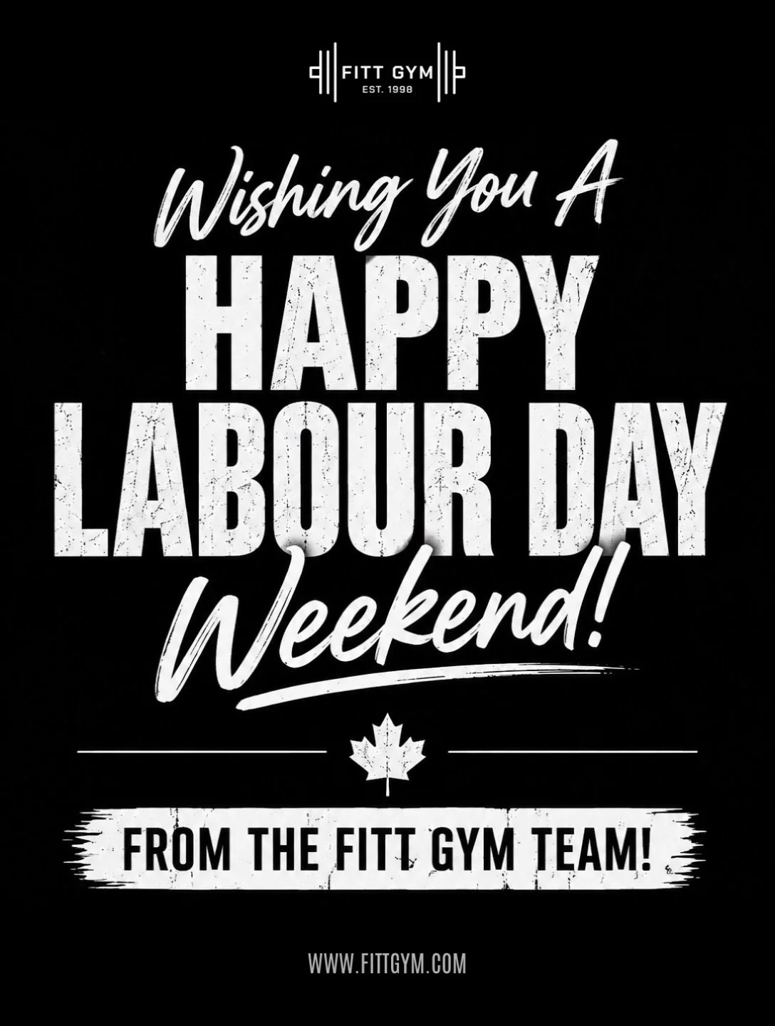 Happy Labour Day weekend from all of us at FITT Gym! 🇨🇦💪🏼

Whether you&rsquo;re getting a workout in or taking some well-deserved time to rest and recharge, we hope you have an amazing long weekend! 🖤

#FITTGym #LabourDayWeekend #MuskokaFitness 