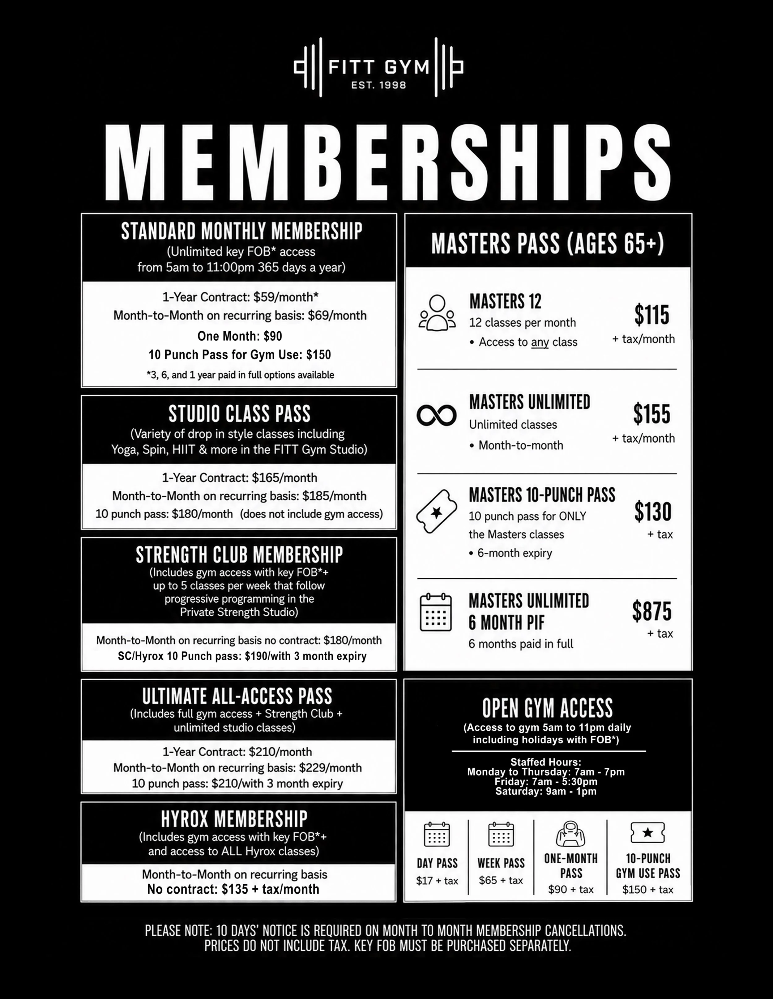 Check out our updated FITT Gym memberships! 💪

Whether you&rsquo;re here for open gym access, group classes, Strength Club, HYROX, or a little bit of everything, we&rsquo;ve got a membership option to fit the way you like to train.

Take a look at o