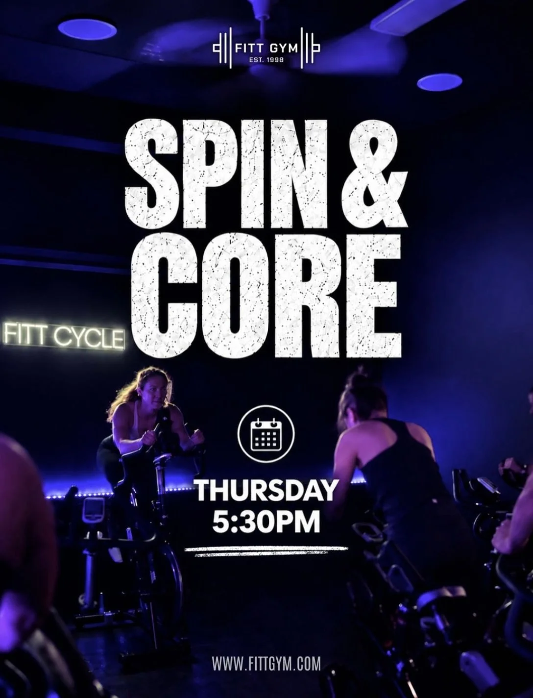 🚴&zwj;♀️ SPIN &amp; CORE is calling! 🔥

Turn up the music, feel the burn, and finish your Thursday stronger than you started! 💪

Join us for a high-energy ride followed by core work that will leave you feeling strong, sweaty, and accomplished!

📅