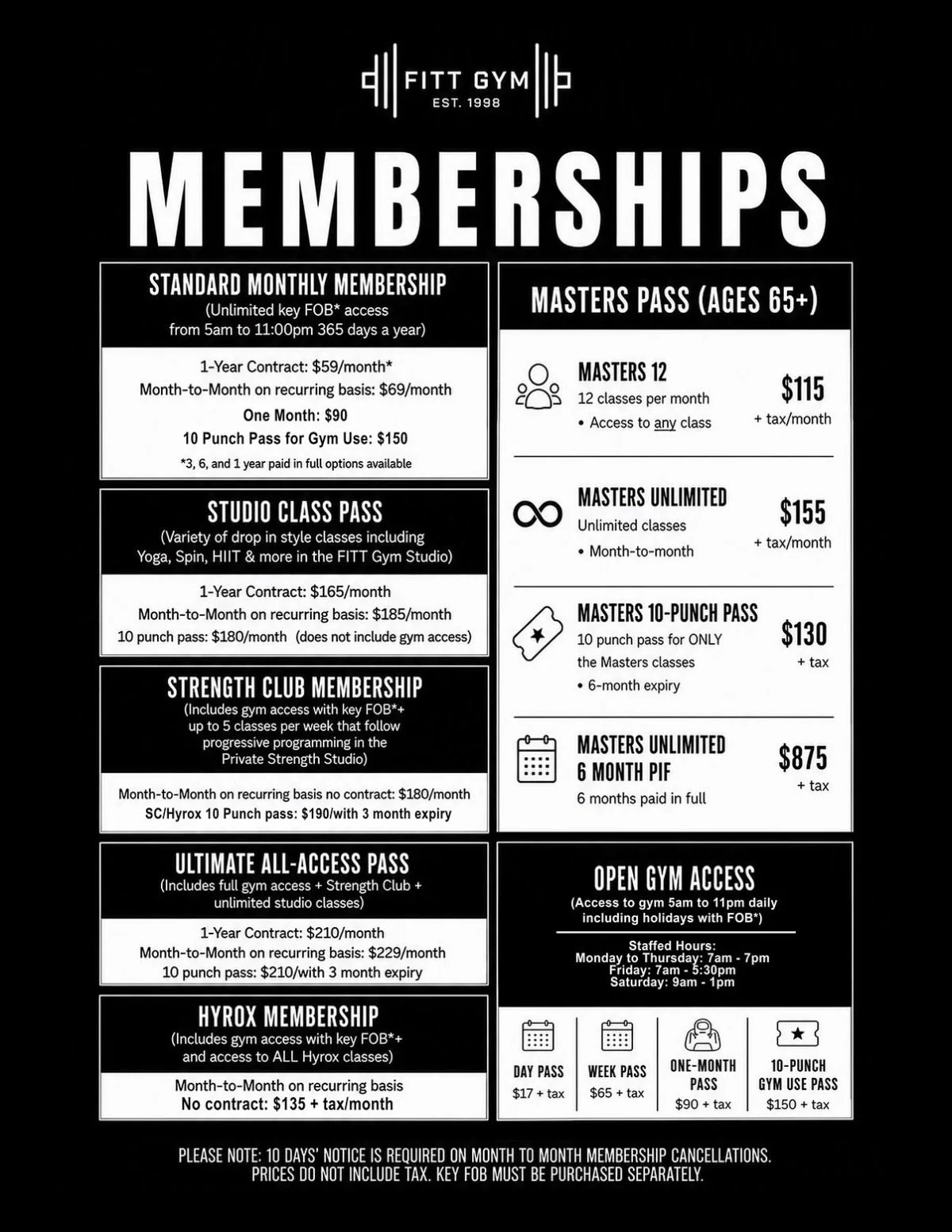 Whatever your goals look like, there&rsquo;s a FITT for you. 💪

From open gym access and studio classes to Strength Club, HYROX and our Masters 65+ options, we&rsquo;ve built our memberships to meet you where you&rsquo;re at&mdash;and help you keep 