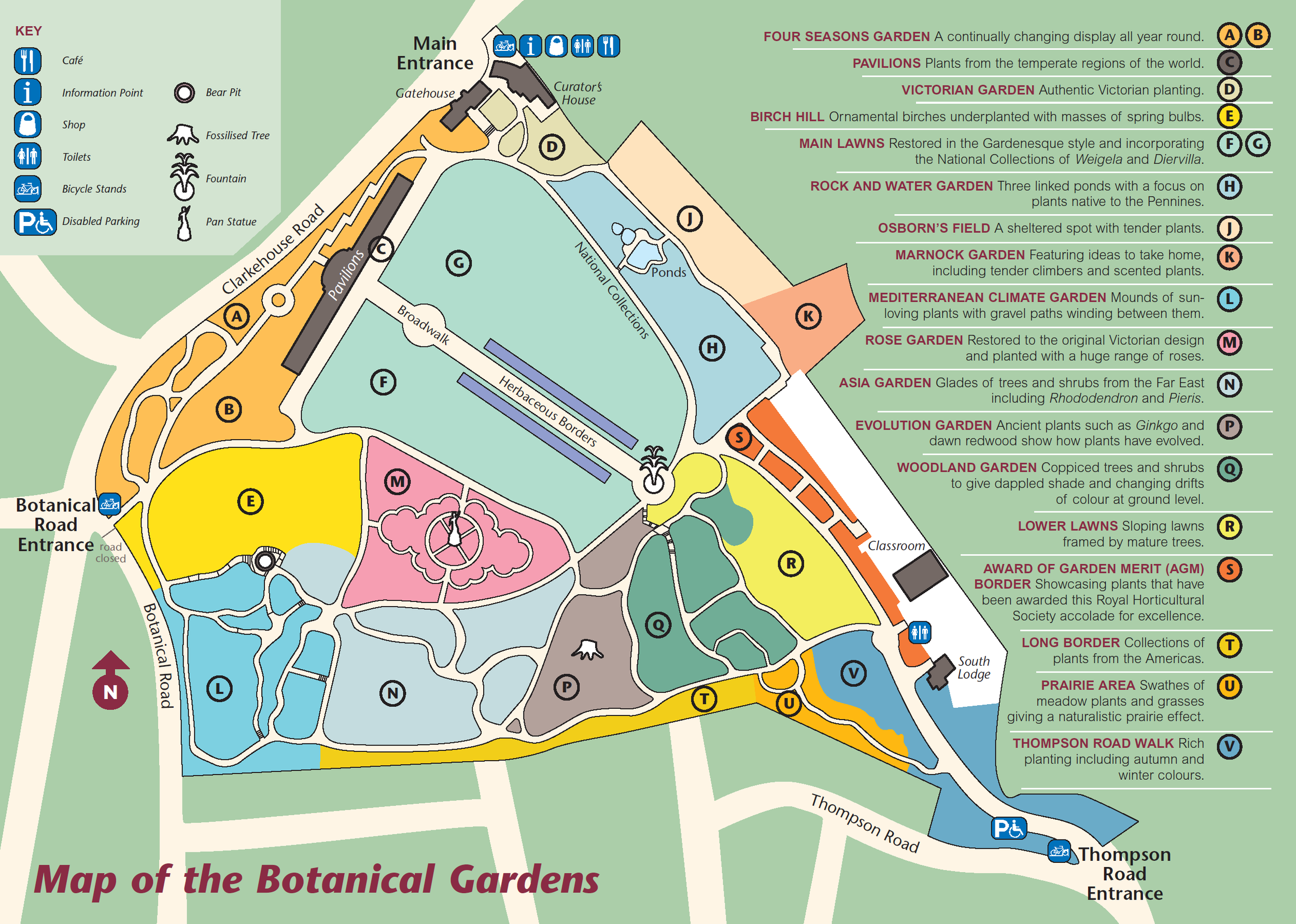 Map Of The Gardens Friends Of The Botanical Gardens Sheffield
