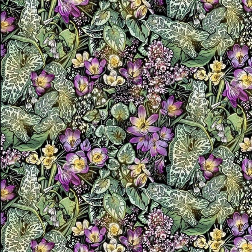 For Friday we are featuring this fabulous pattern by local designer, printmaker and architect (imminent) Freya Hufton (@freyasprints)
Inspired by spring flowers in our #sheffieldbotanicalgardens it is fitting that our Public Tour next week  is &lsquo