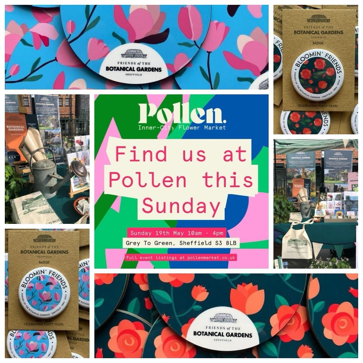 It&rsquo;s Pollen time! 
We&rsquo;re back @pollenmarketsheffield on Sunday for our first (and only) visit this year&hellip;. 

We&rsquo;ll have info about our @fobsheffield tours, talks and trips plus loads of plants and postcards, totes and teatowel