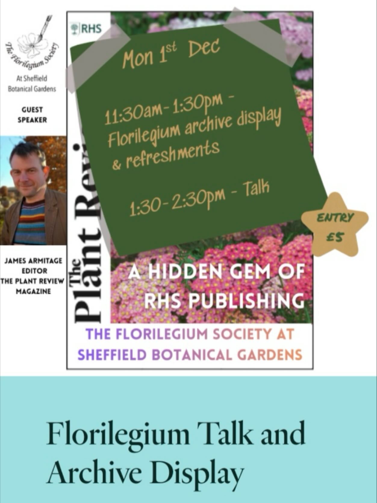 Coming up at #sheffieldbotanicalgardens on Monday 1 December from 1.30-2.30pm&hellip;&hellip;..

Our colleagues in the Florilegium Society invite you to enjoy a talk on &lsquo;The Plant Review: A Hidden gem of RHS Publishing&rsquo; by its editor Jame
