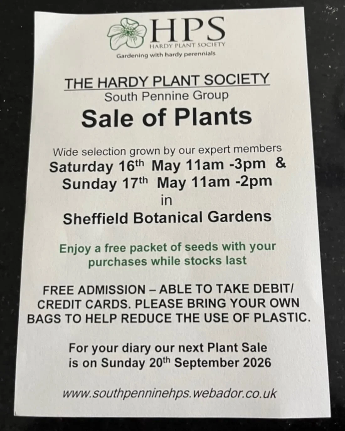 Another Plant Sale in #sheffieldbotanicalgardens this weekend when our friends at the Hardy Plant Society will be selling locally grown plants of all types from fig trees to herbs, tomatoes to climbers, houseplants to shrubs and lots of hardy perenni