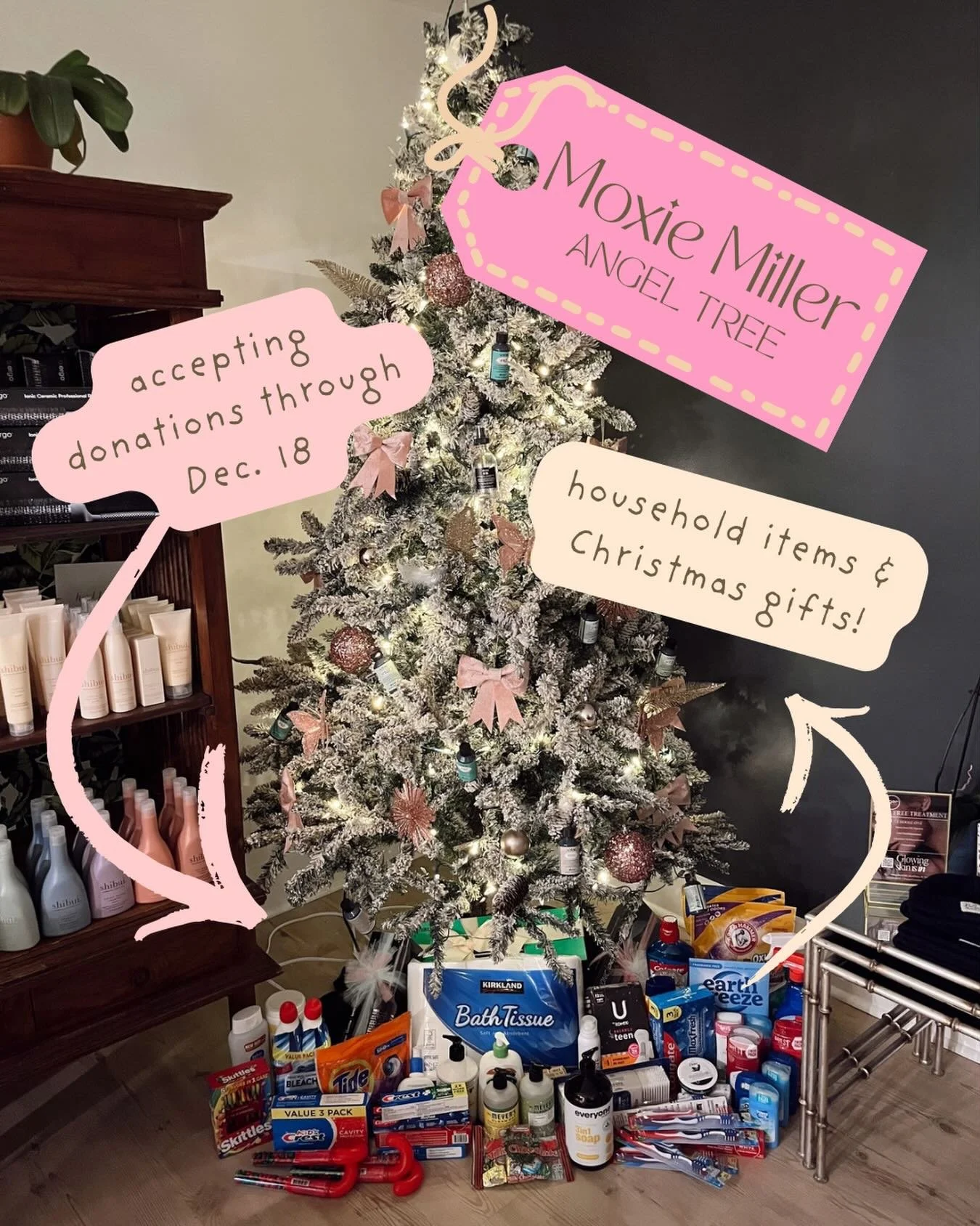 We are still collecting donations (through Dec. 18)! We want to give back this year, and you can help us! 
🎁 We are gathering any household items as well as any Christmas gifts you&rsquo;d like to bring in. 
❤️ The biggest thank you to everyone who 