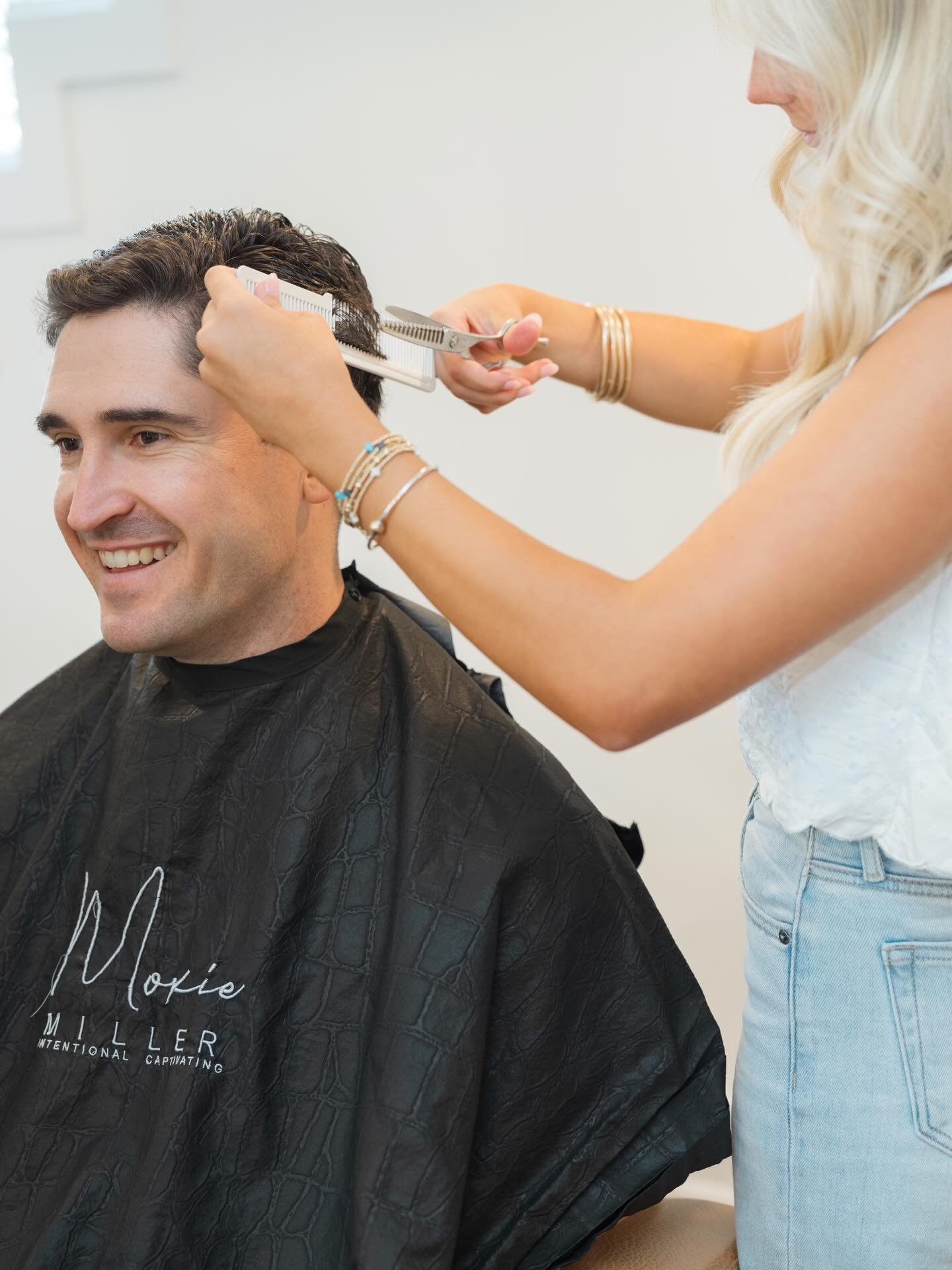 Get Valentine&rsquo;s Ready ✂️⁠ 🩷
⁠
A fresh cut goes a long way! Book his next appointment or grab a gift card for a day of pampering for the men in your life.⁠

🗓️ Link in BIO
📸 @brandsbykrissy 
⁠
#moxiemiller #havealittlemoxie #menscut #mountple