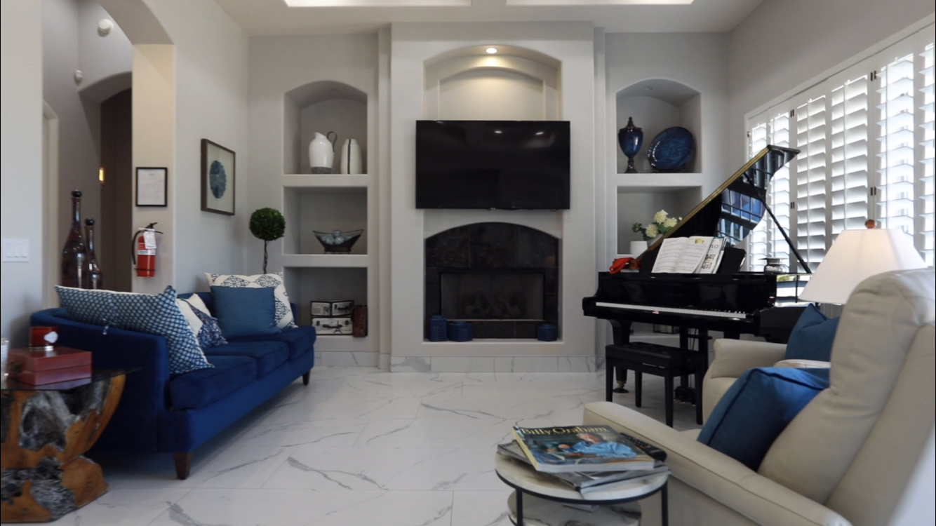 Living Room and Live Music Area