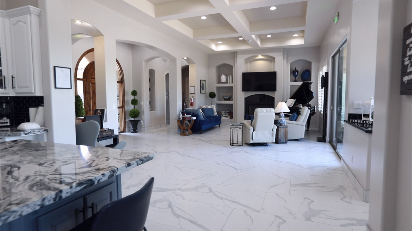 Entryway and Living Room Area