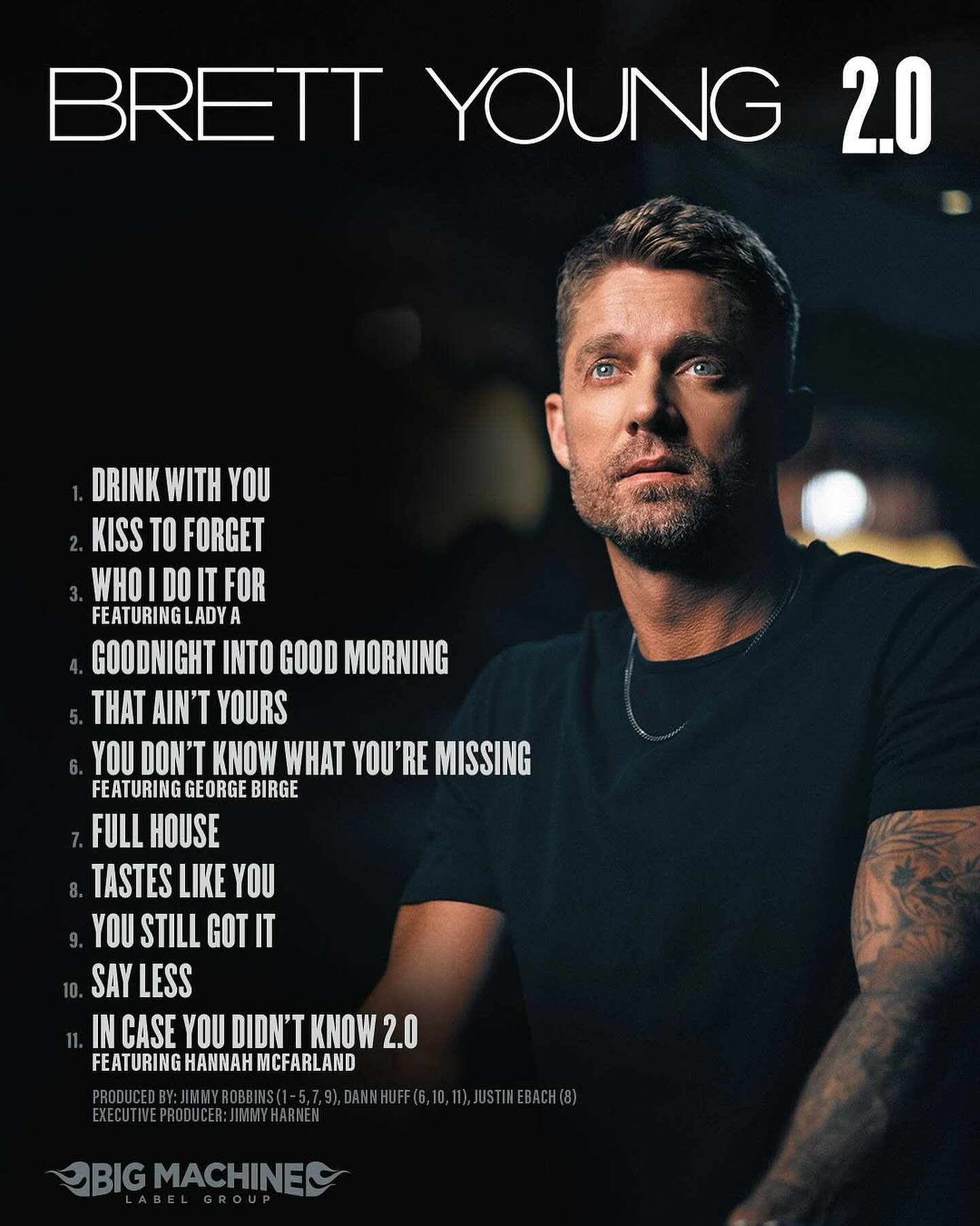 NMF✨ Big album day for @brettyoungmusic ⚡️ Check out tracks 1-5, 7, &amp; 9 produced by @jammyrabbins and tracks 2, 4, &amp; 5 were also co-written by Jimmy! Congrats to everyone involved in this awesome project🔥