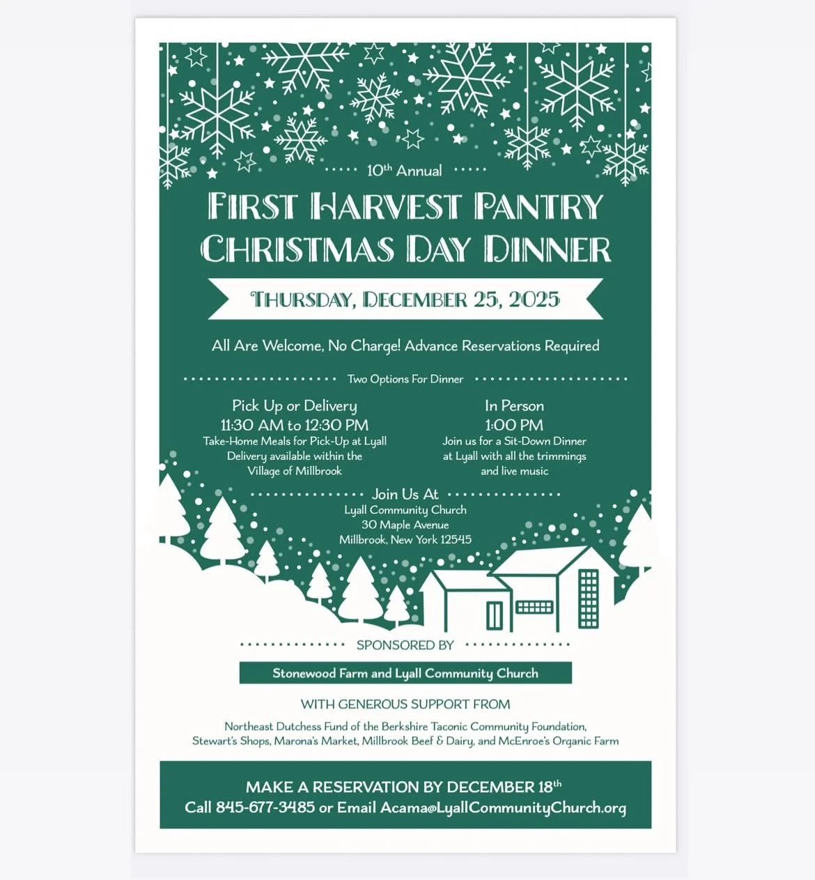 This Christmas marks a special milestone: the 10th anniversary of our First Harvest Pantry Christmas Day Dinner. 

For a decade, this gathering has been a place where neighbors come together to share a meal, celebrate community, and experience the wa